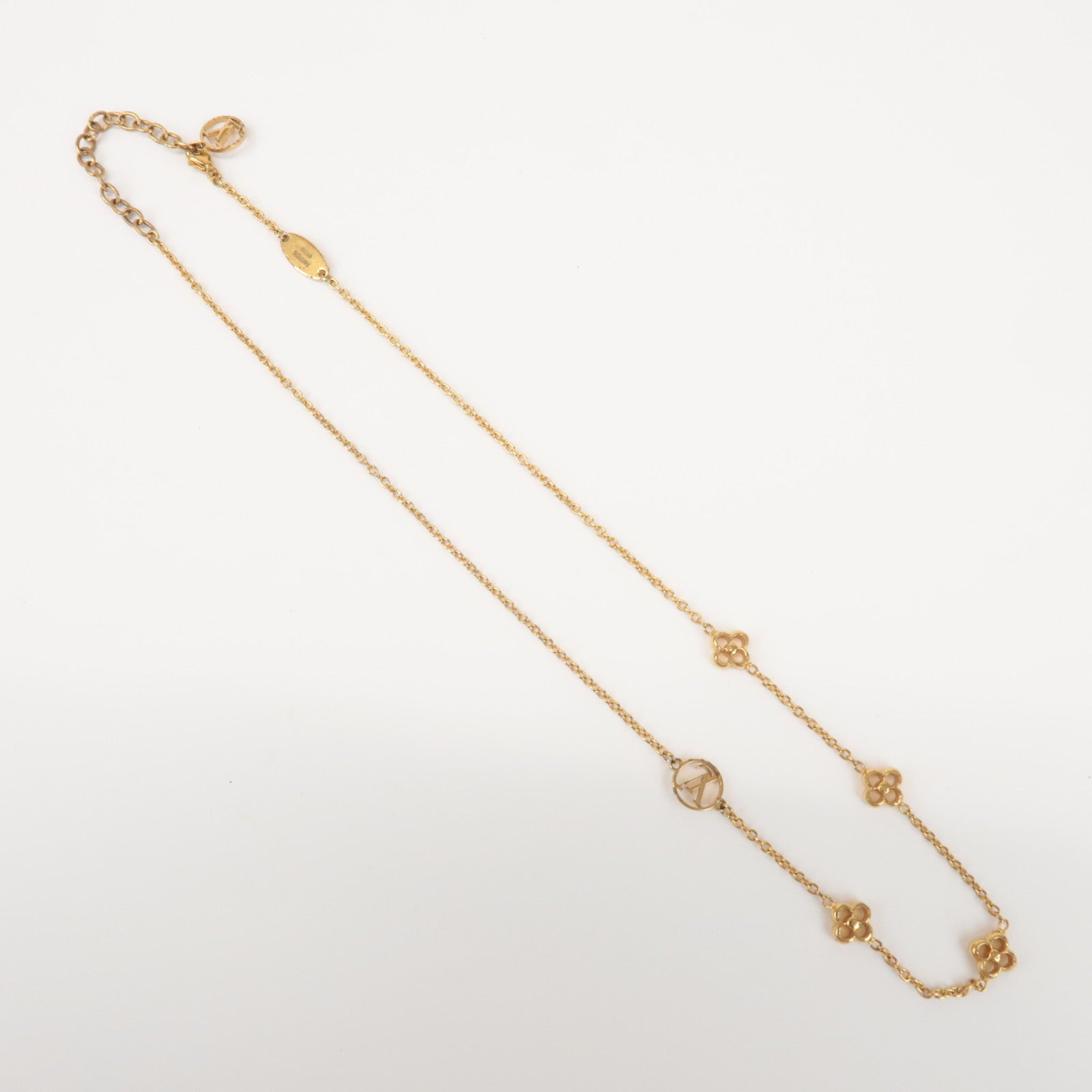 Louis Vuitton Flowerful Necklace LV Circle Metal Gold M68125