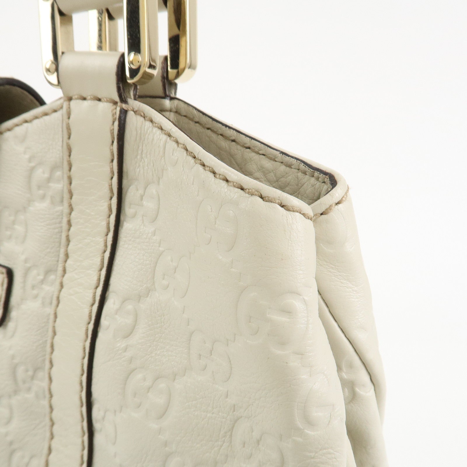 GUCCI Guccissima Leather Tote Bag Shoulder Bag White 211935