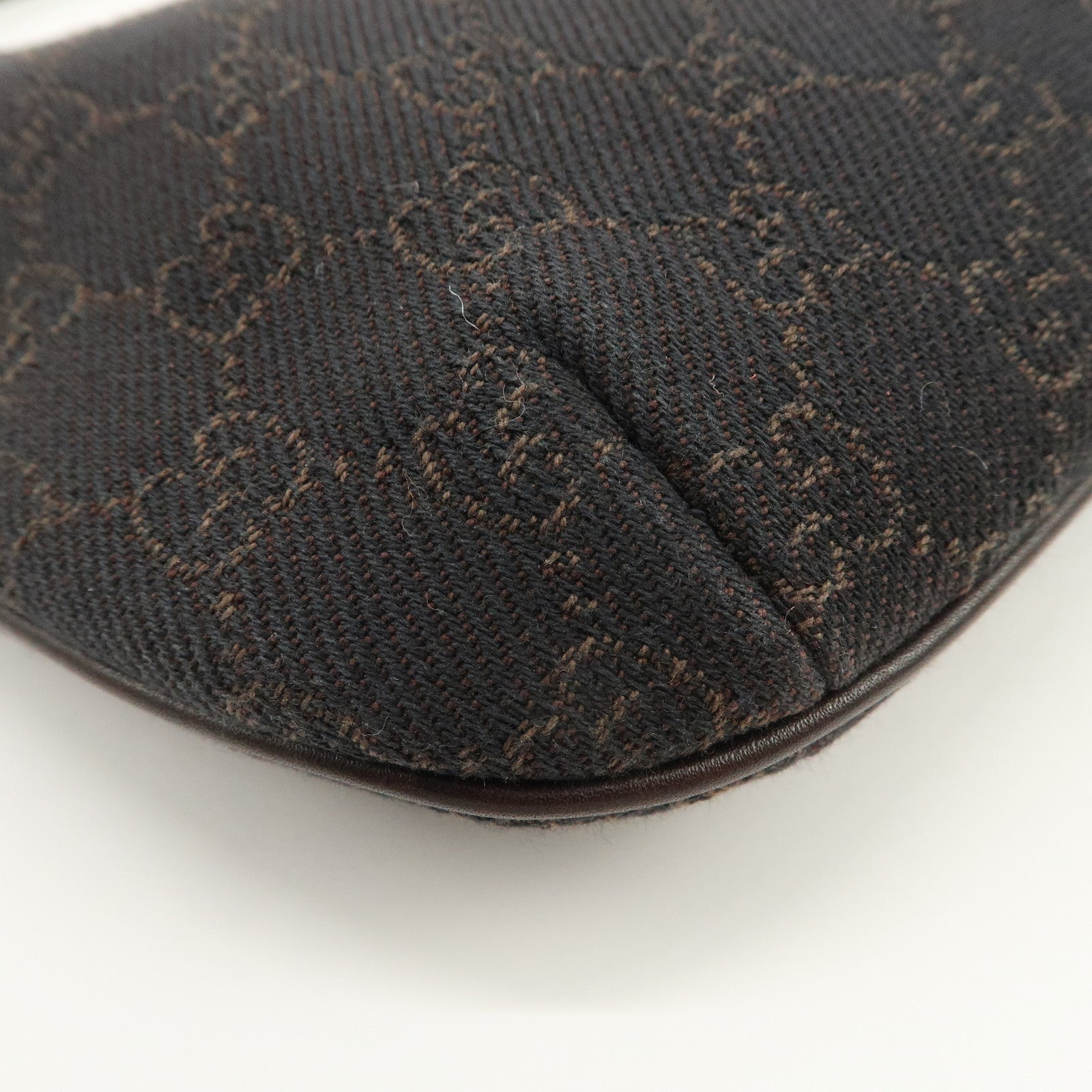 GUCCI GG Canvas Leather Hand Bag Shoulder Bag Black 32160