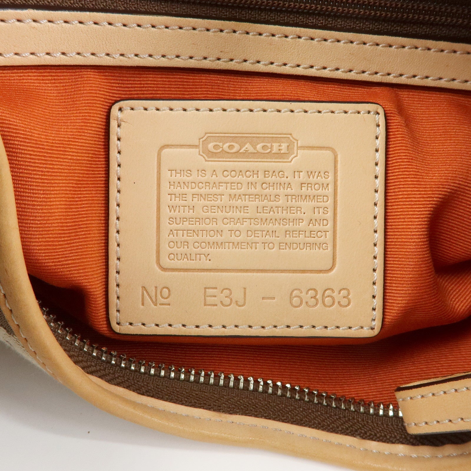 COACH Signature Canvas Leather Shoulder Bag Hand Bag Beige