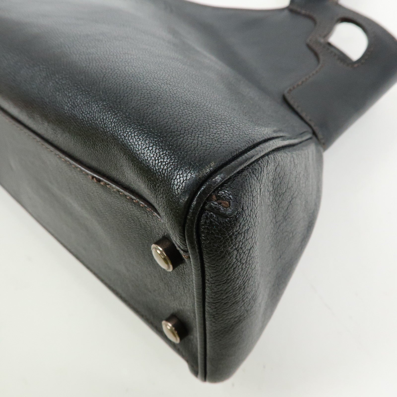 Cartier Marcello de Cartier Leather Hand Bag Tote Bag Black