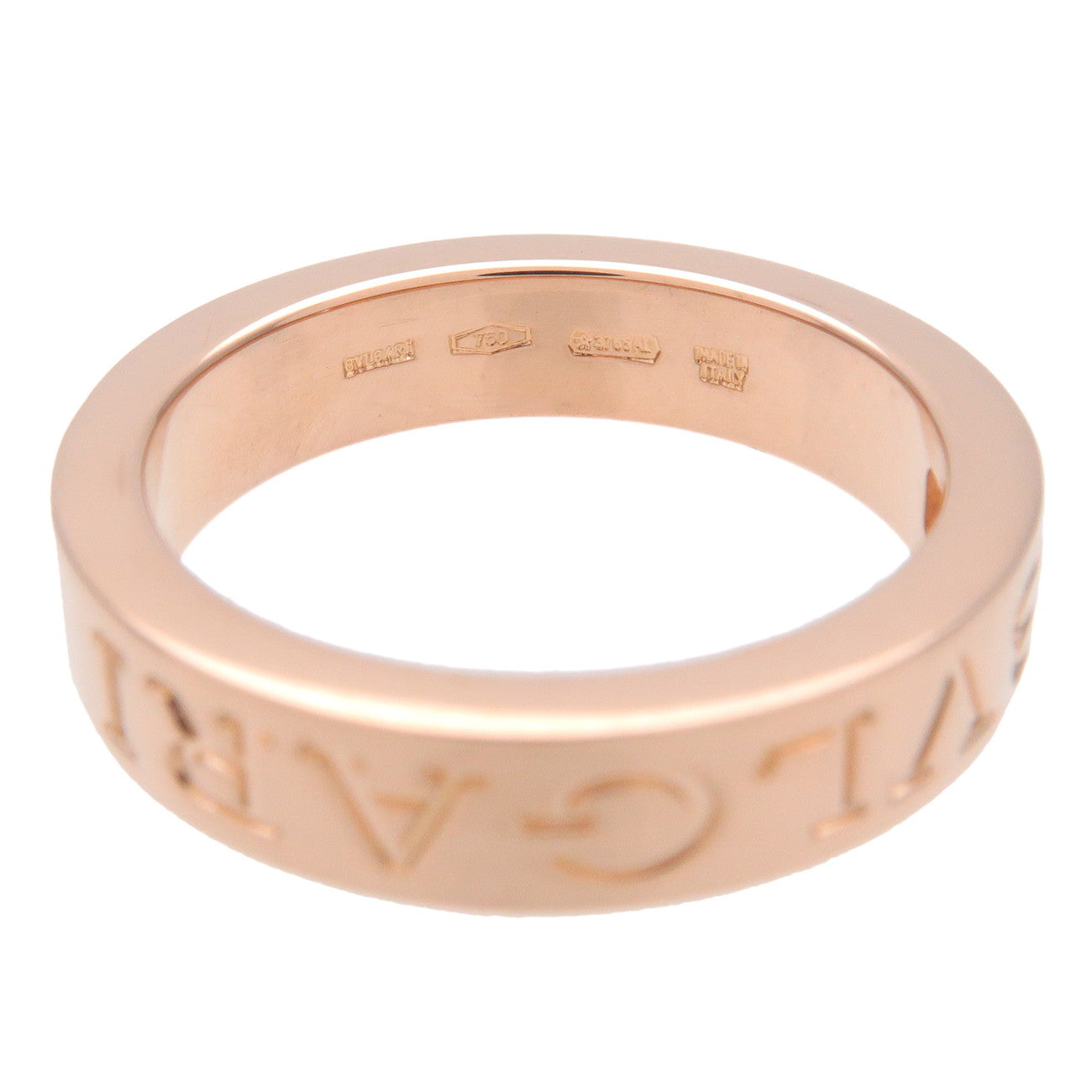 BVLGARI Double Logo 1P Diamond Ring K18PG Rose Gold US4.5-5 EU48.5 Used