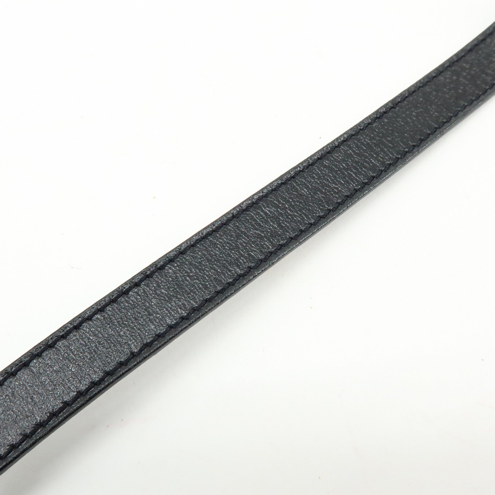 HERMES Kelly Double Tour Leather □F Stamped Bracelet Black