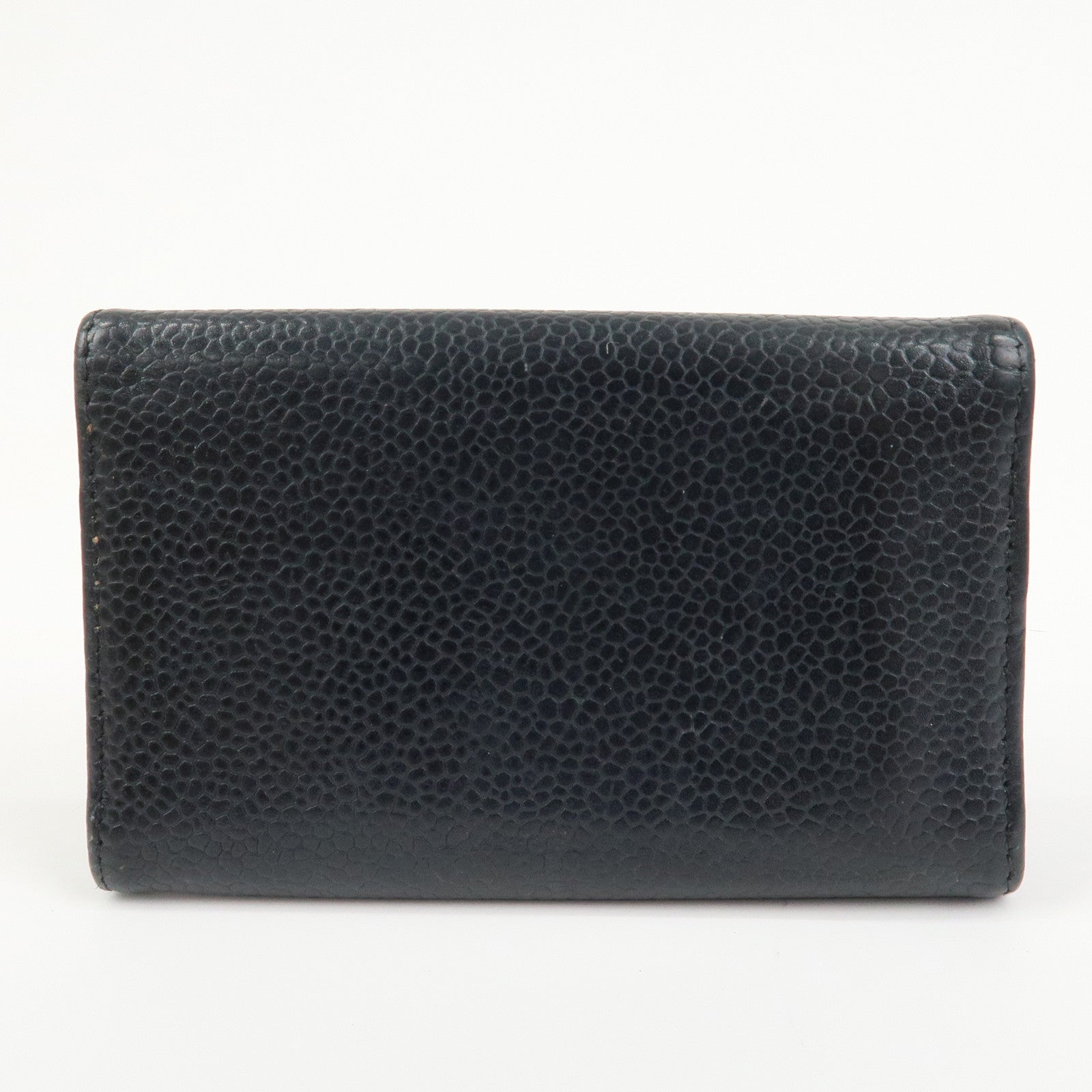 CHANEL COCO Mark Caviarskin Leather Key Case Key Holder Black