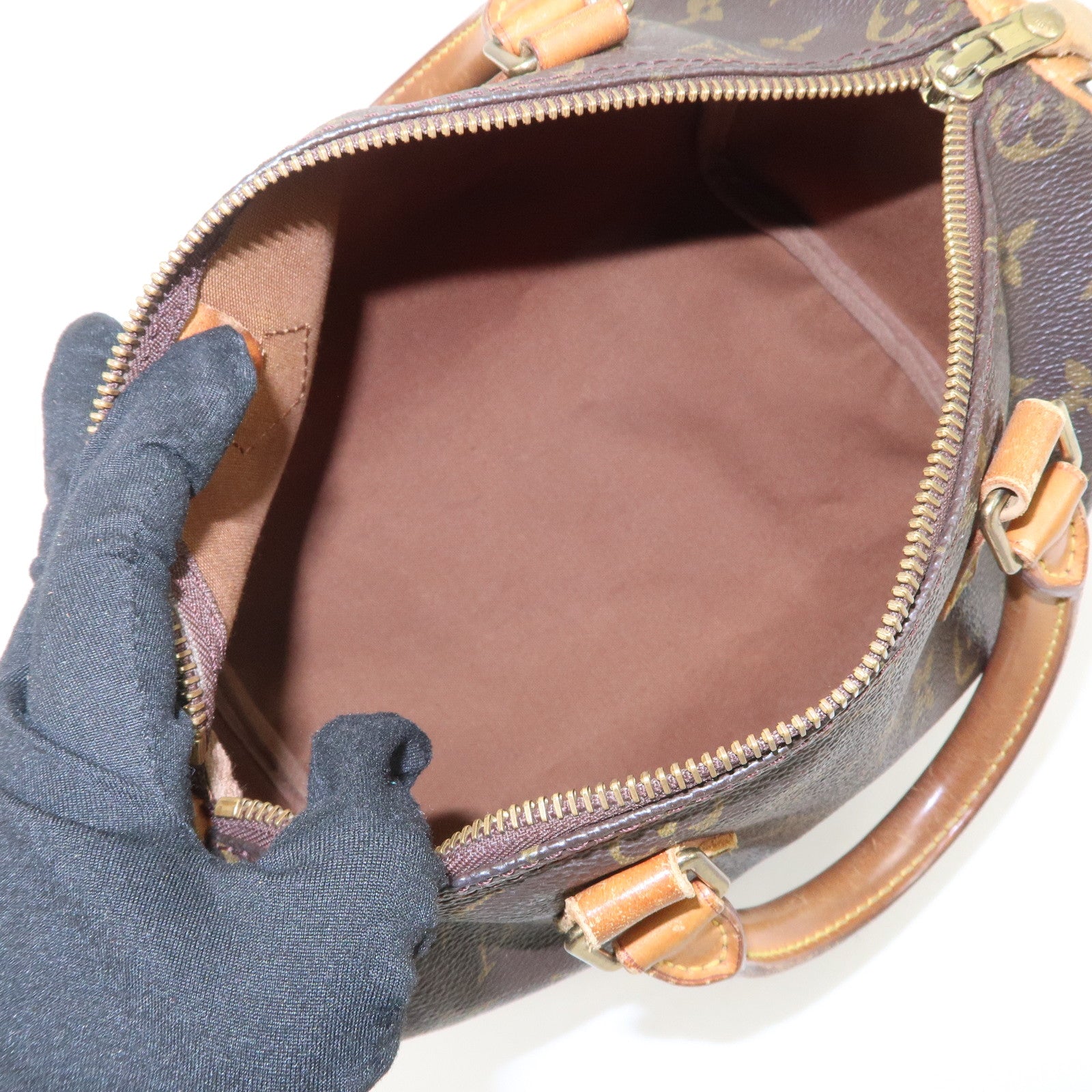 Louis Vuitton Monogram Speedy 25 Boston Bag Hand Bag Brown M41528