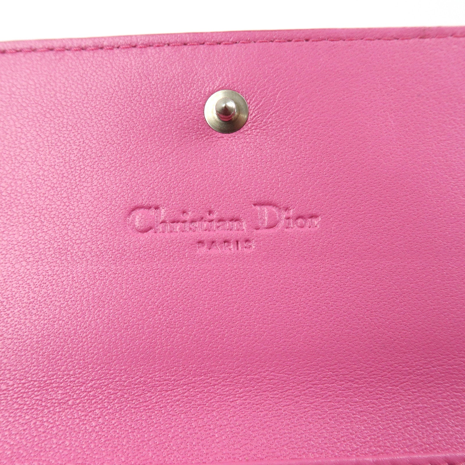 Christian Dior Trotter Patent Leather Chain Wallet WOC Pink