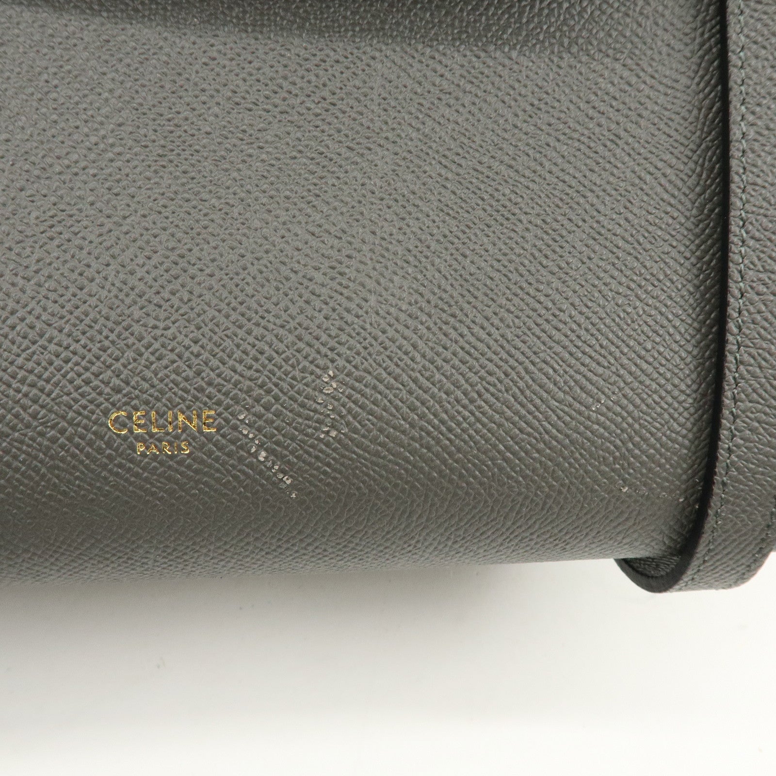 CELINE Belt Bag Leather 2Way Bag Shoulder Bag Hand Bag Gray