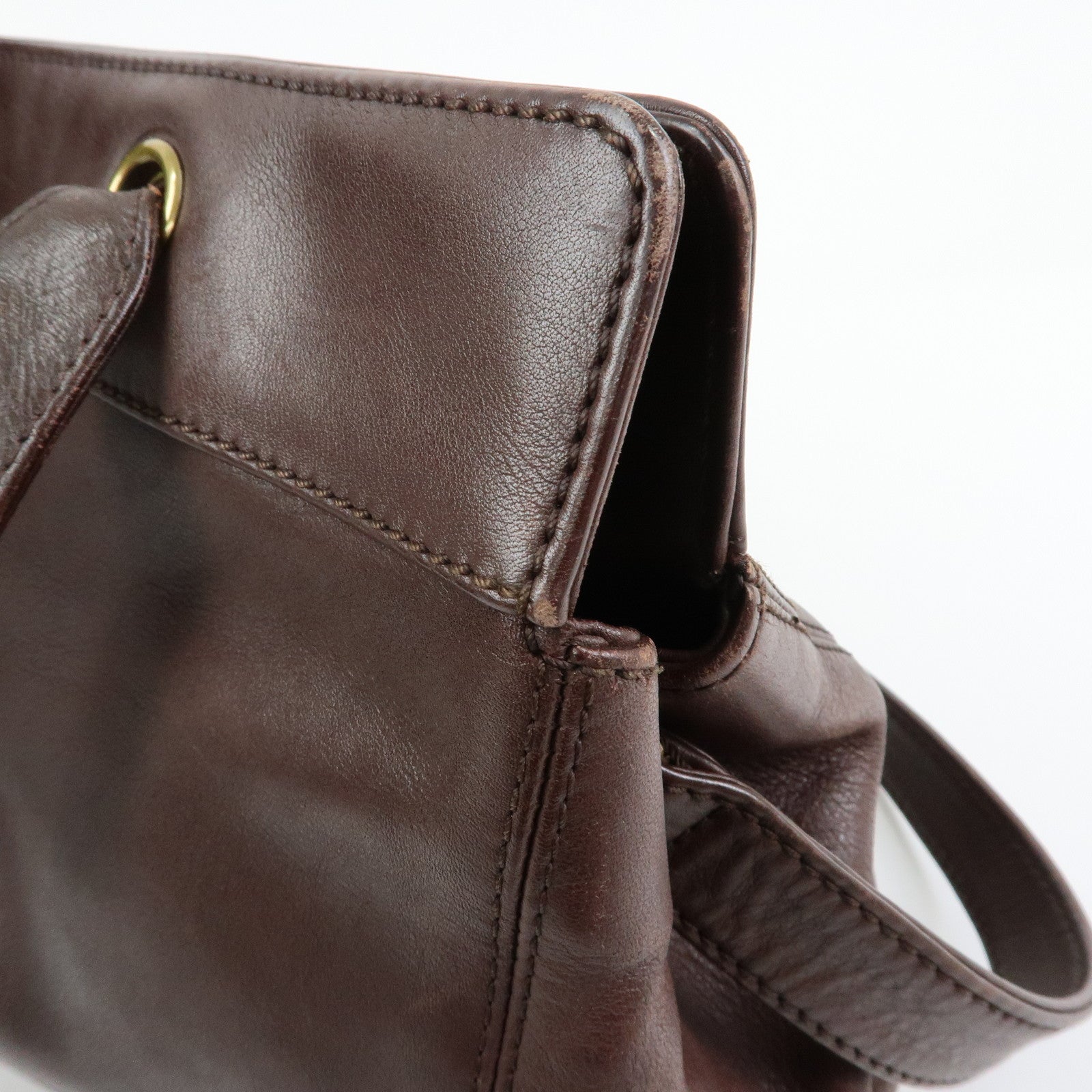 CHANEL COCO Mark Calf Leather 2WAY Bag Tote Bag Brown