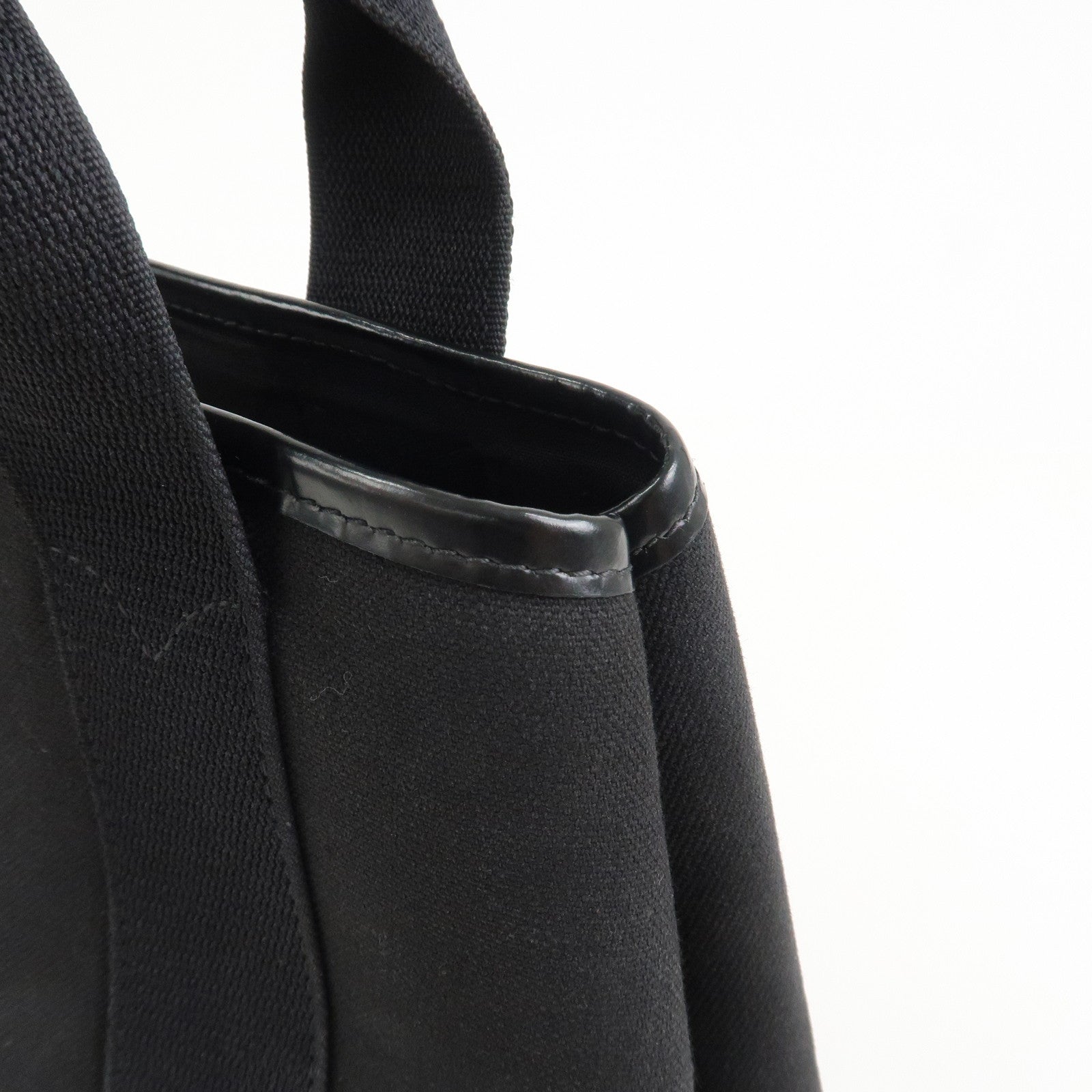 BALENCIAGA Navy Cabas Canvas Leather Small Tote Bag Hand Bag 339933