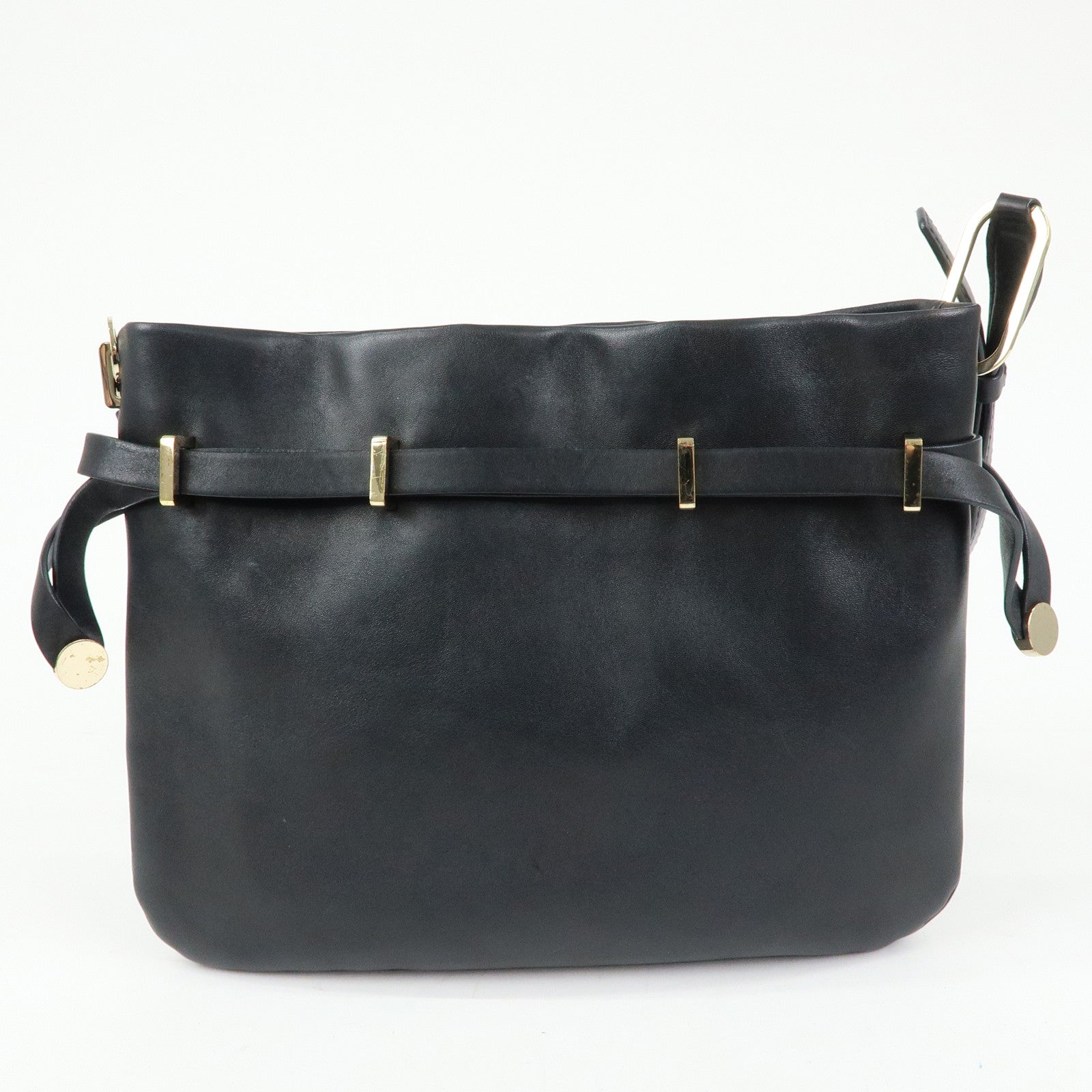 Tiffany & Co Logo Leather Shoulder Bag Crossbody Bag Black