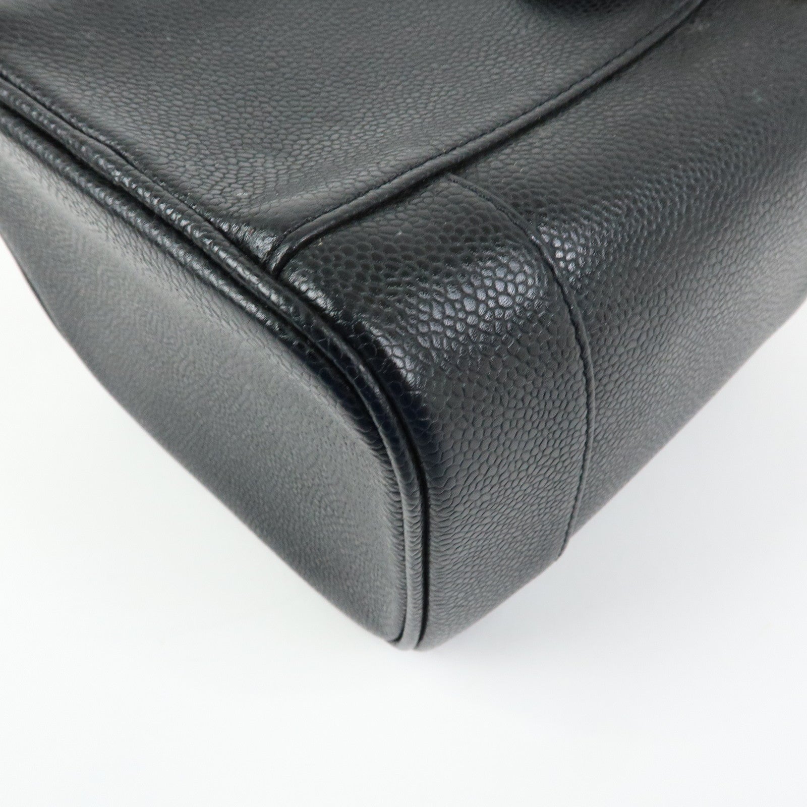 CHANEL COCO Mark Caviarskin Vanity Bag Hand Bag Black A01998