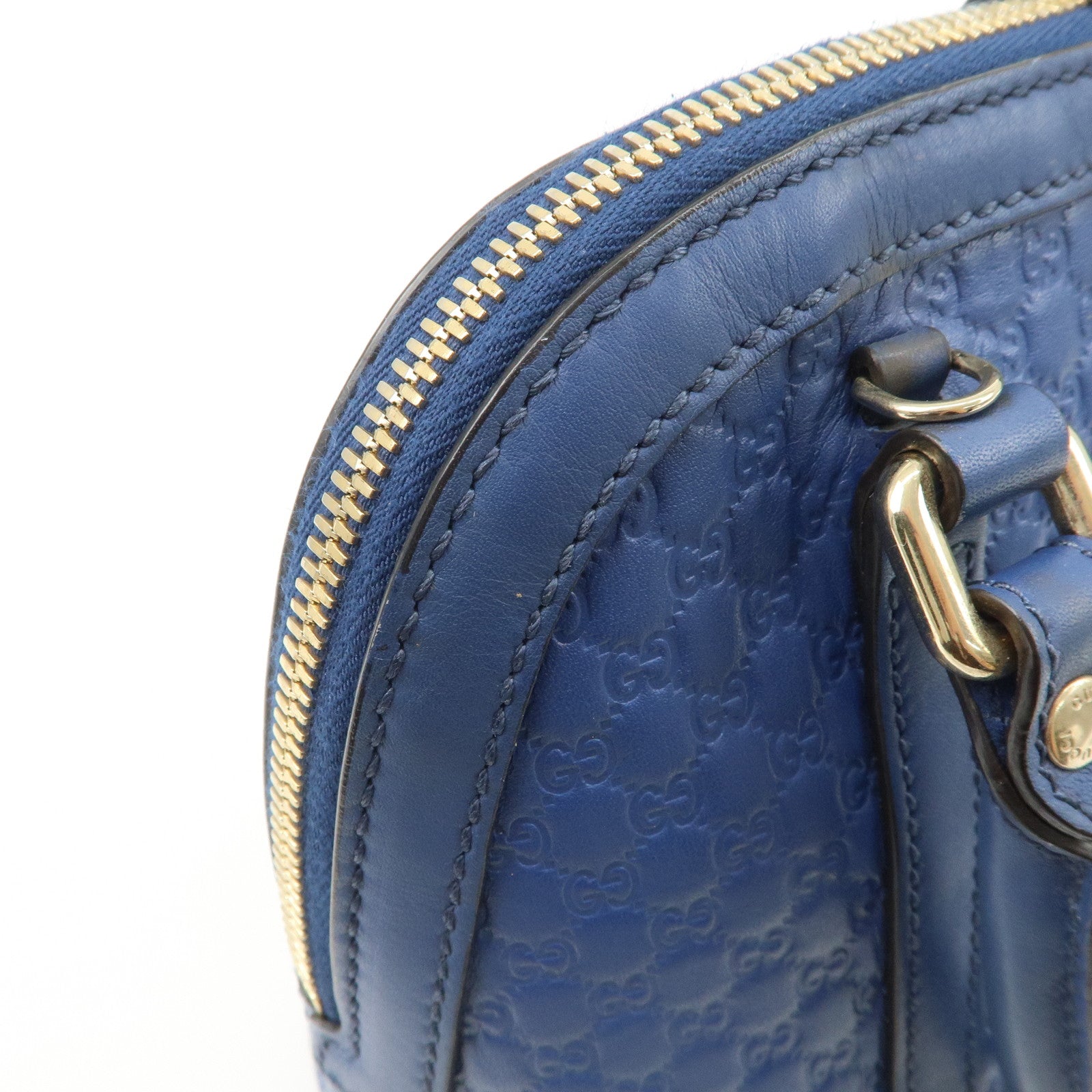 GUCCI Micro Guccissima 2Way Bag Hand Bag Shoulder Bag Blue 449654