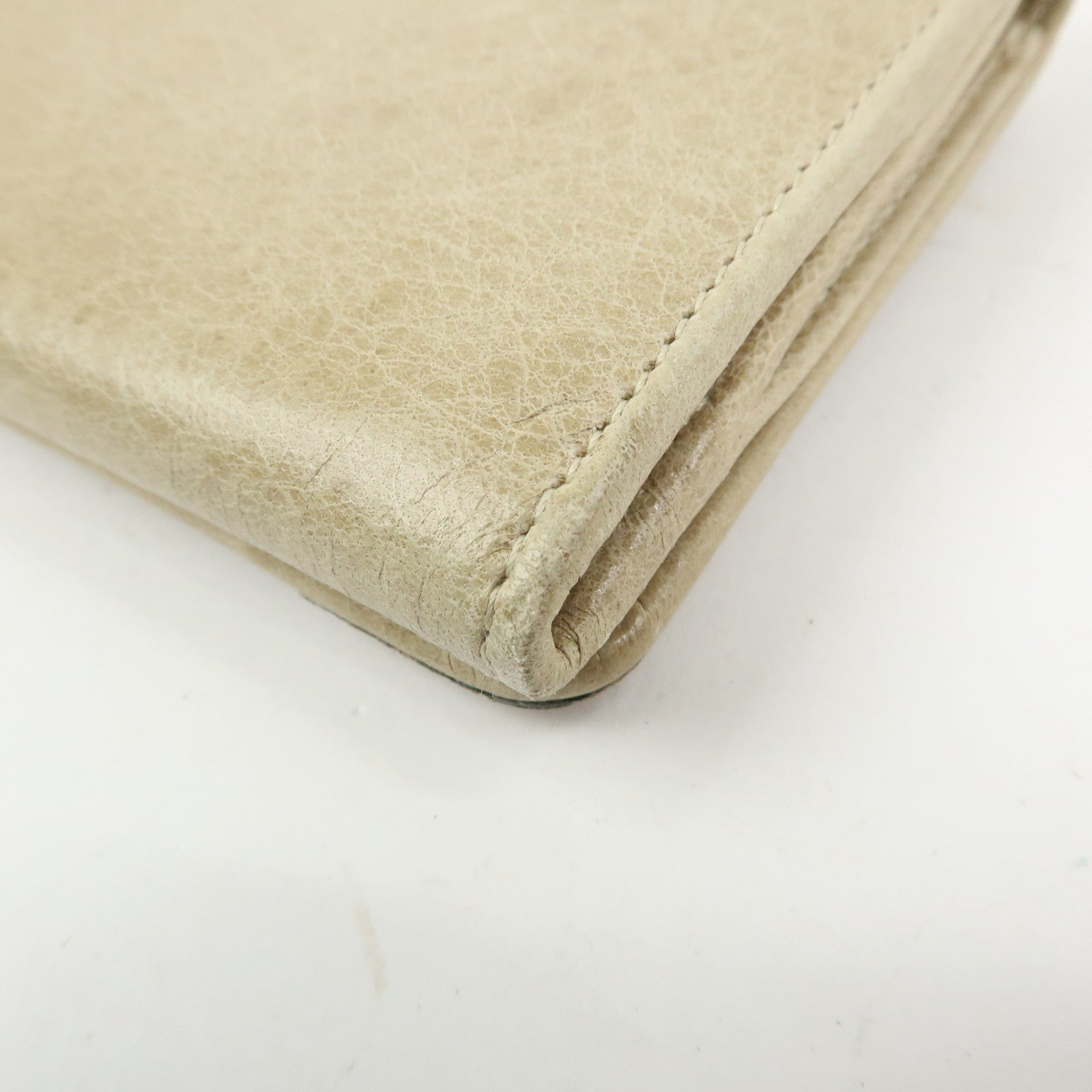 BALENCIAGA City Leather The Money Long Wallet Beige 163471