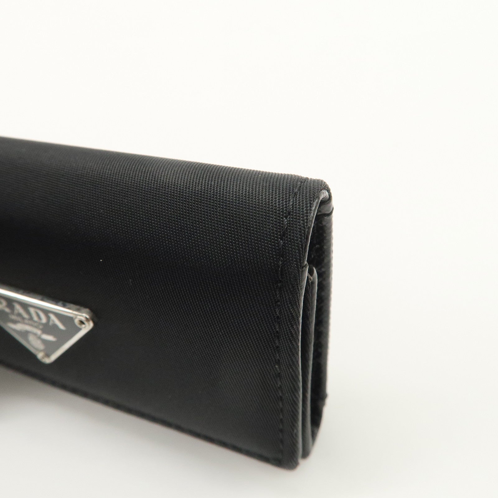 PRADA Nylon Saffiano Leather 6 Rings Key Case Black M222A