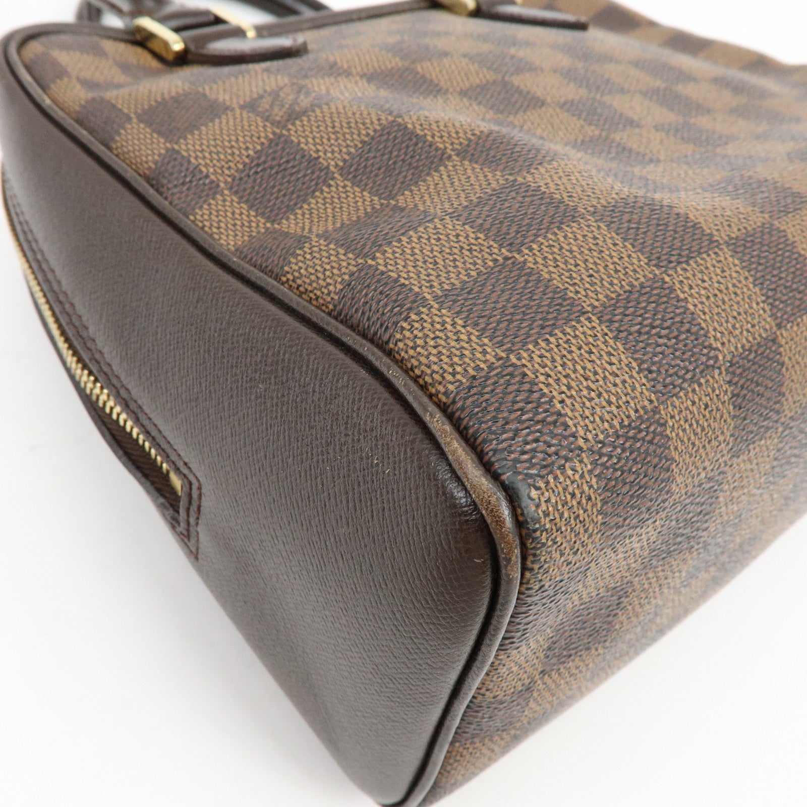 Louis Vuitton Damier Canvas Leather Triana Hand Bag Ebene N51155