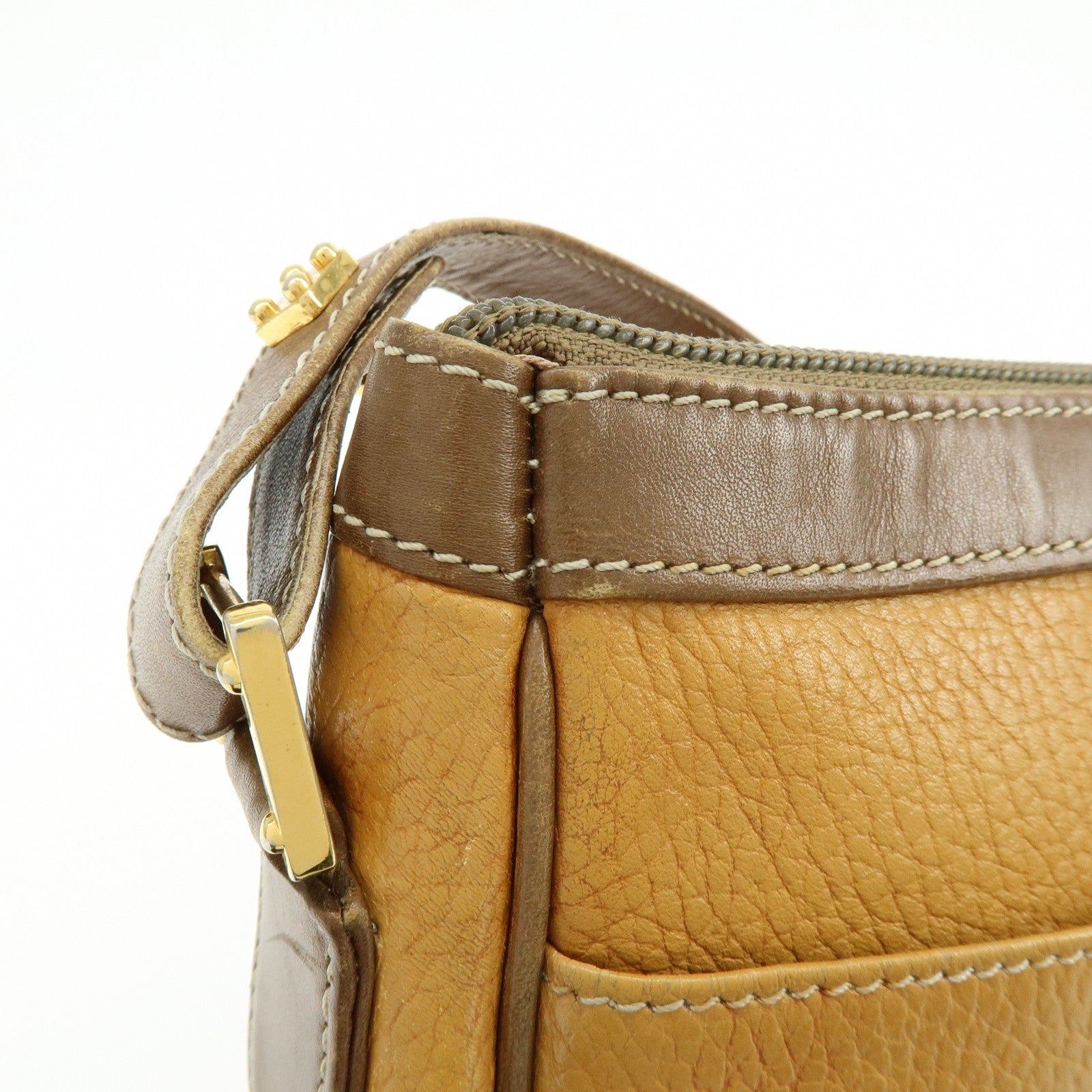 LOEWE Anagram Leather Shoulder Bag Crossbody Bag Brown