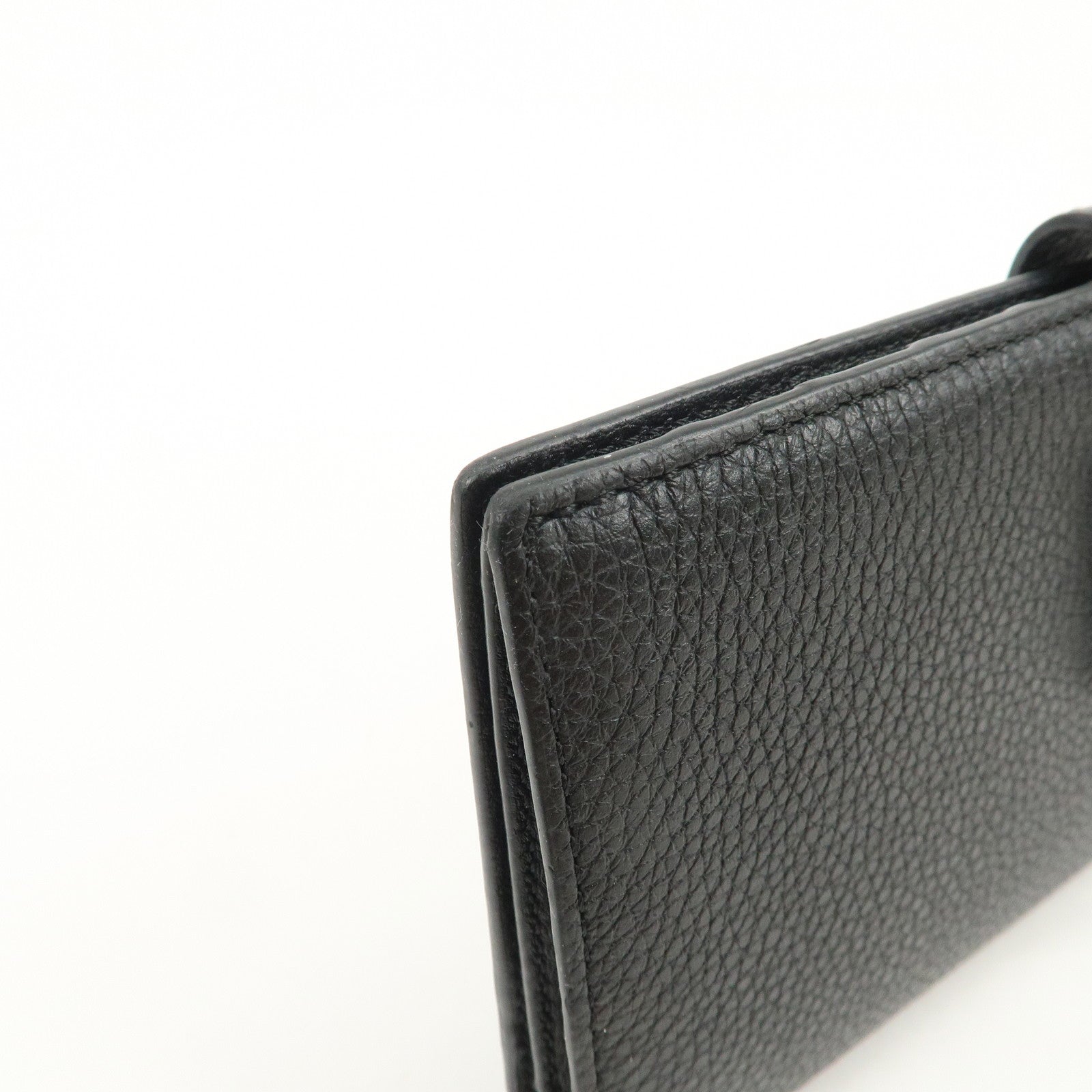 LOEWE Logo Leather Bi-fold Long Wallet Black 062047