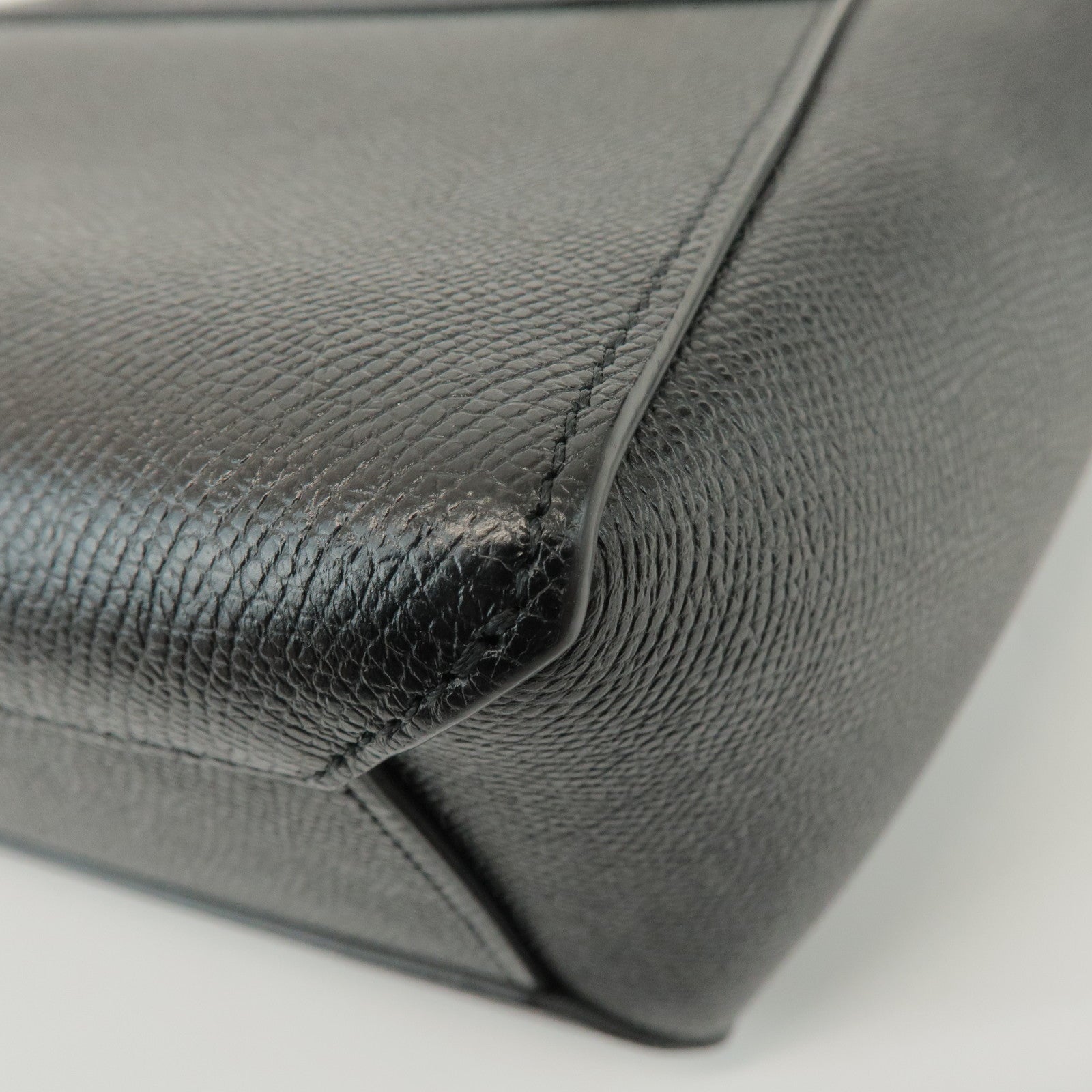 CELINE Belt Bag Leather 2WAY Bag Shoulder Bag Hand Bag Black