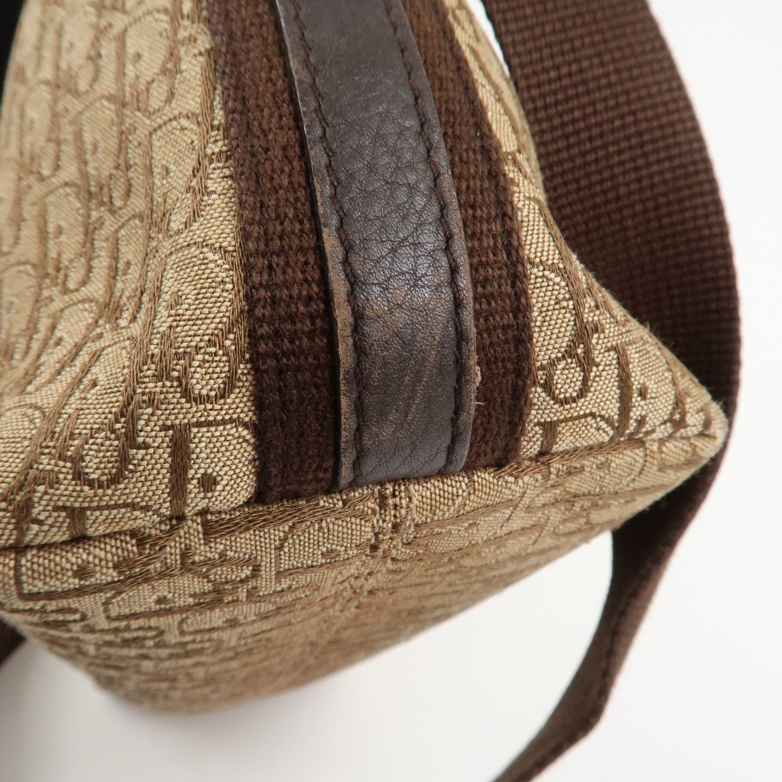 Christian Dior Street Chic Trotter Canvas Leather Shoulder Bag