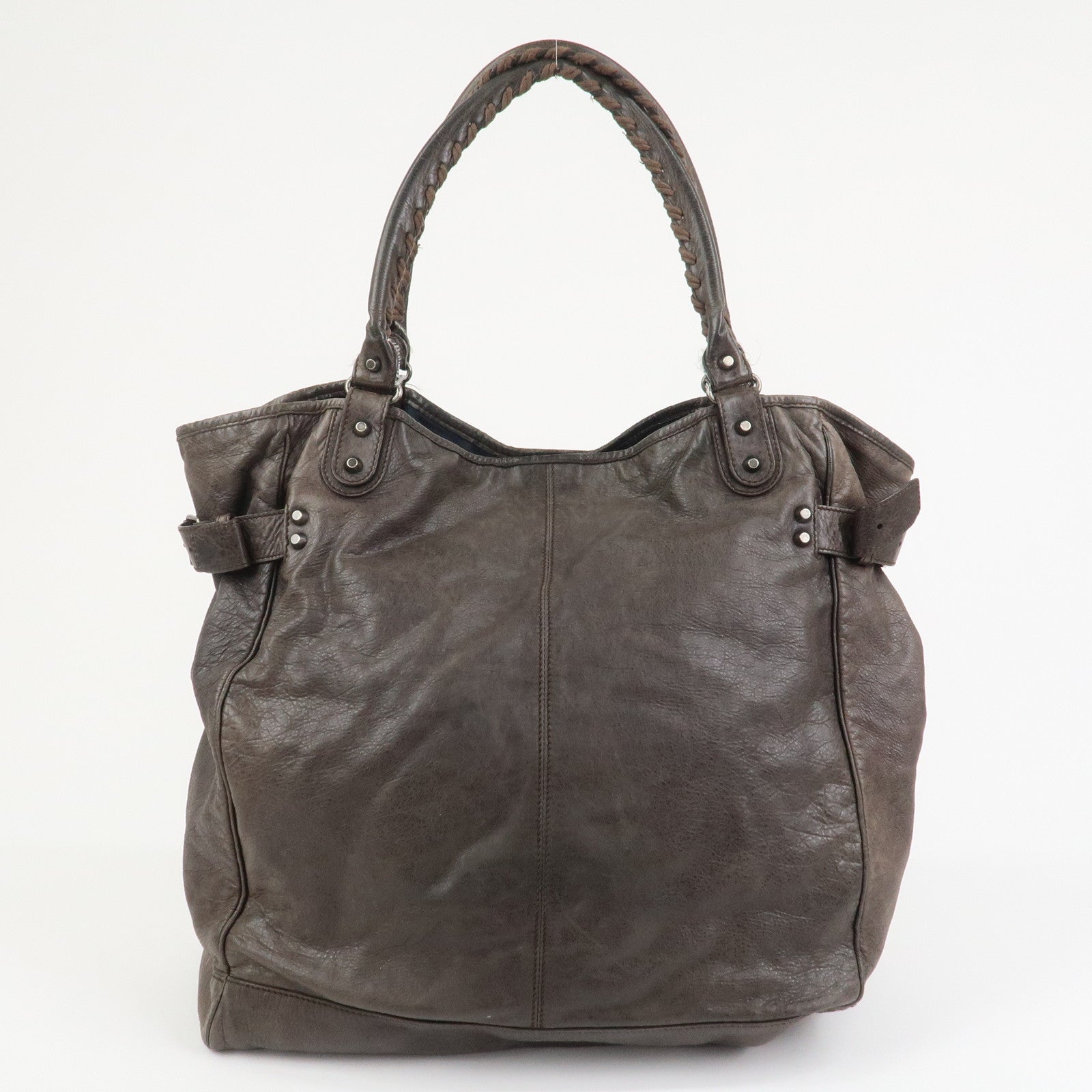 BALENCIAGA Rivacity Paper Bag Leather Tote Bag Brown 236084