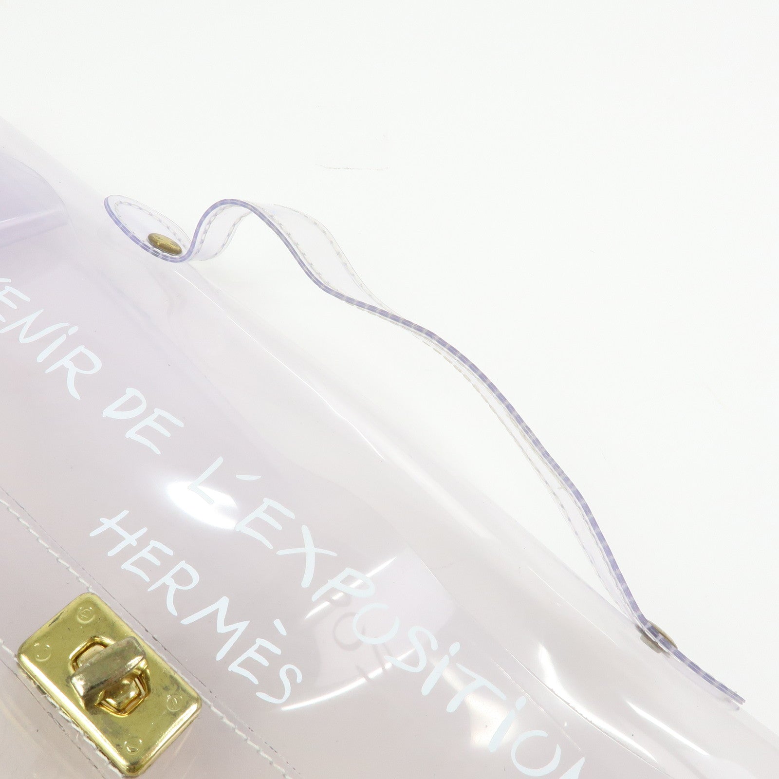 HERMES Kelly Vinyl Hand Bag Clear