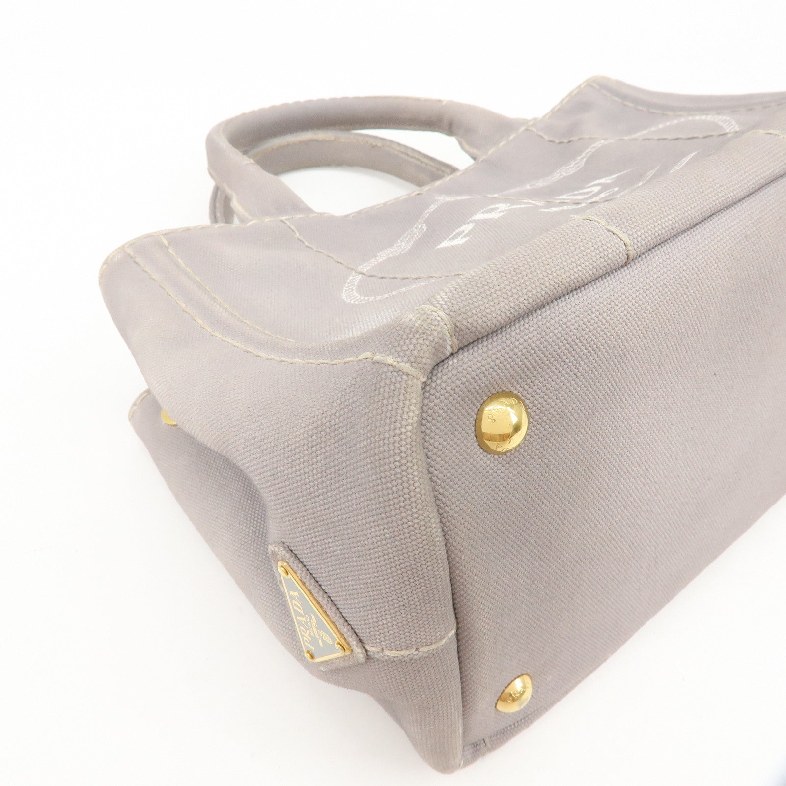 PRADA Canapa Mini 2Way Bag Hand Shoulder Bag Gray B2439G