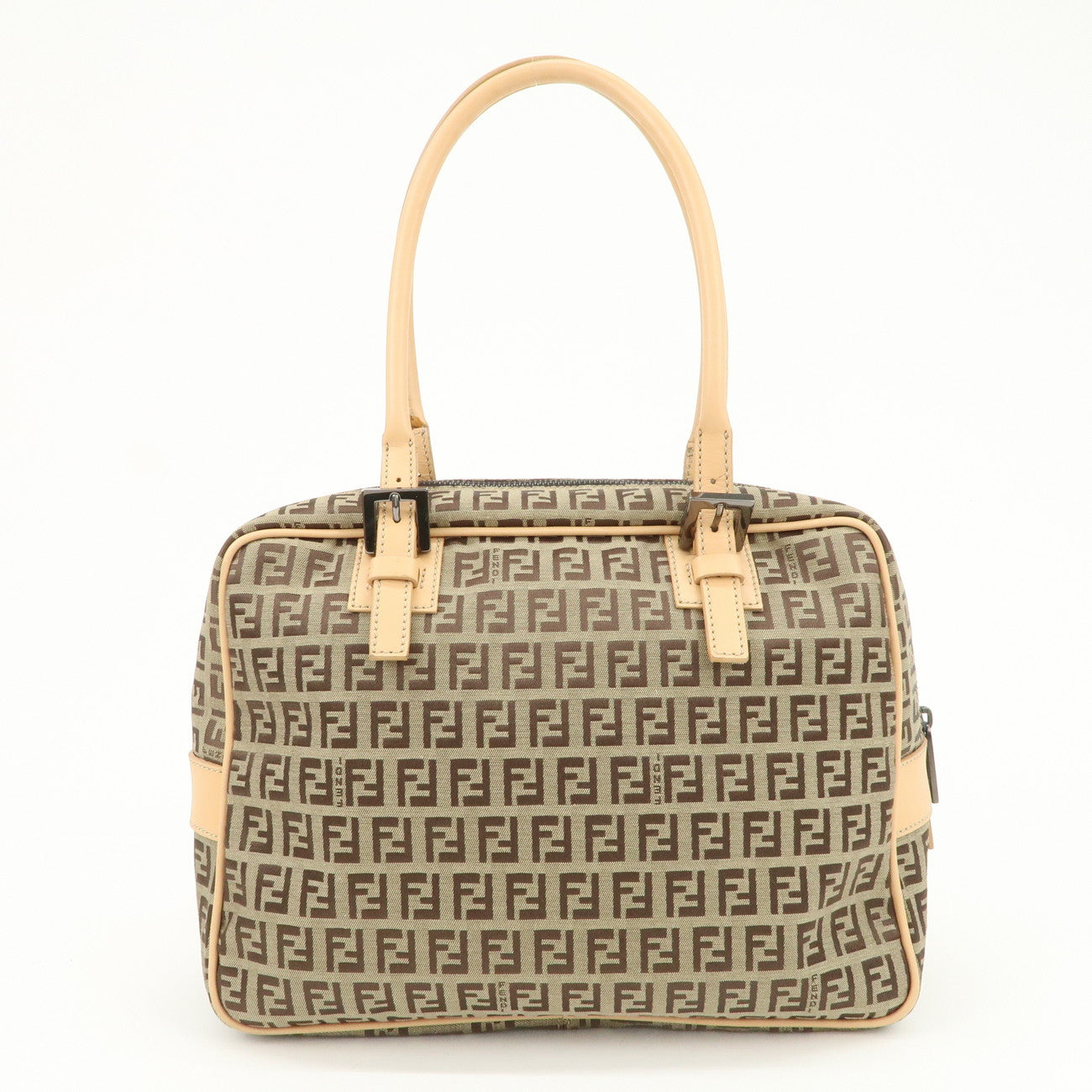 FENDI Zucchino Canvas Hand Bag Shoulder Bag Brown 8BN005