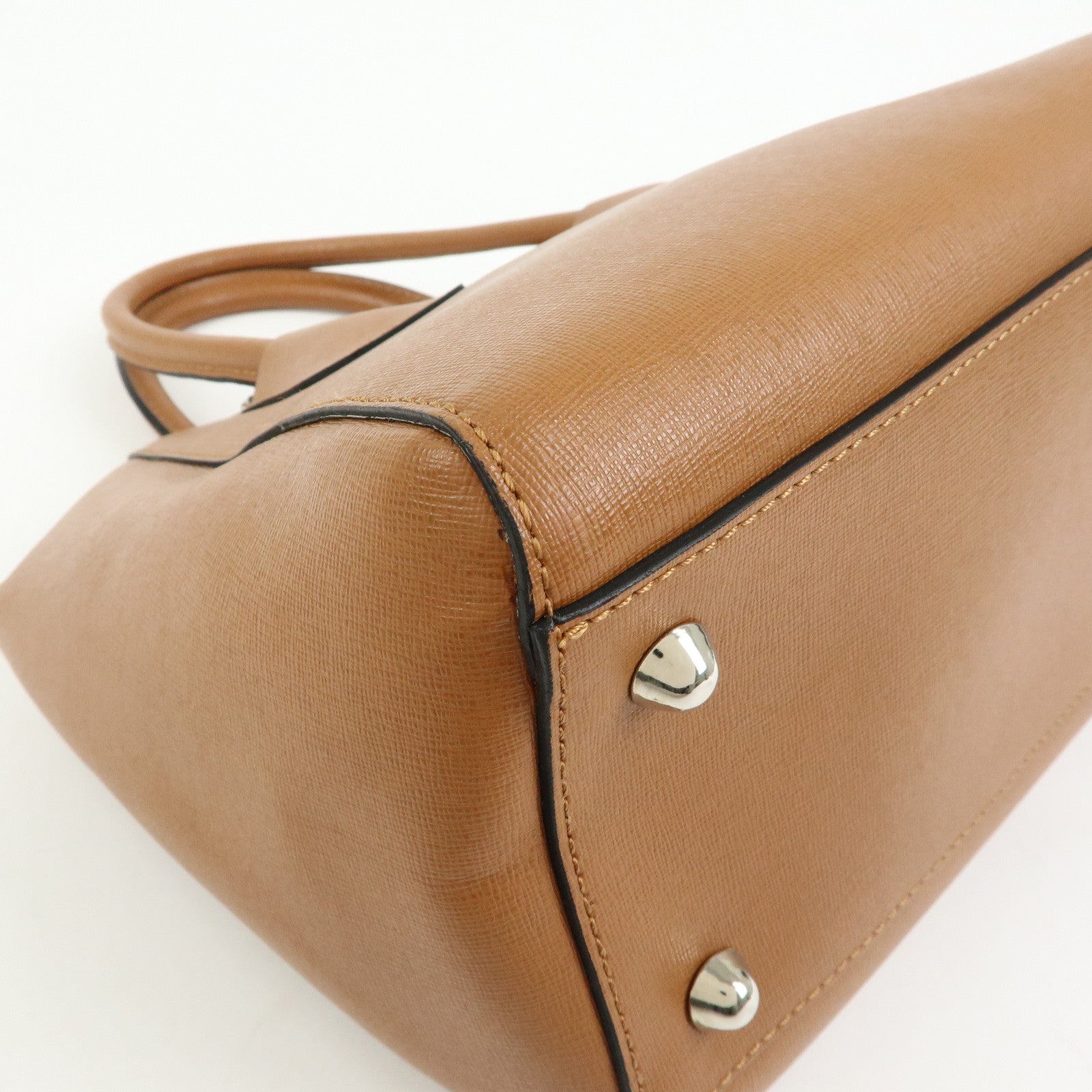 VALENTINO Leather 2Way Bag Hand Bag Shoulder Bag Brown