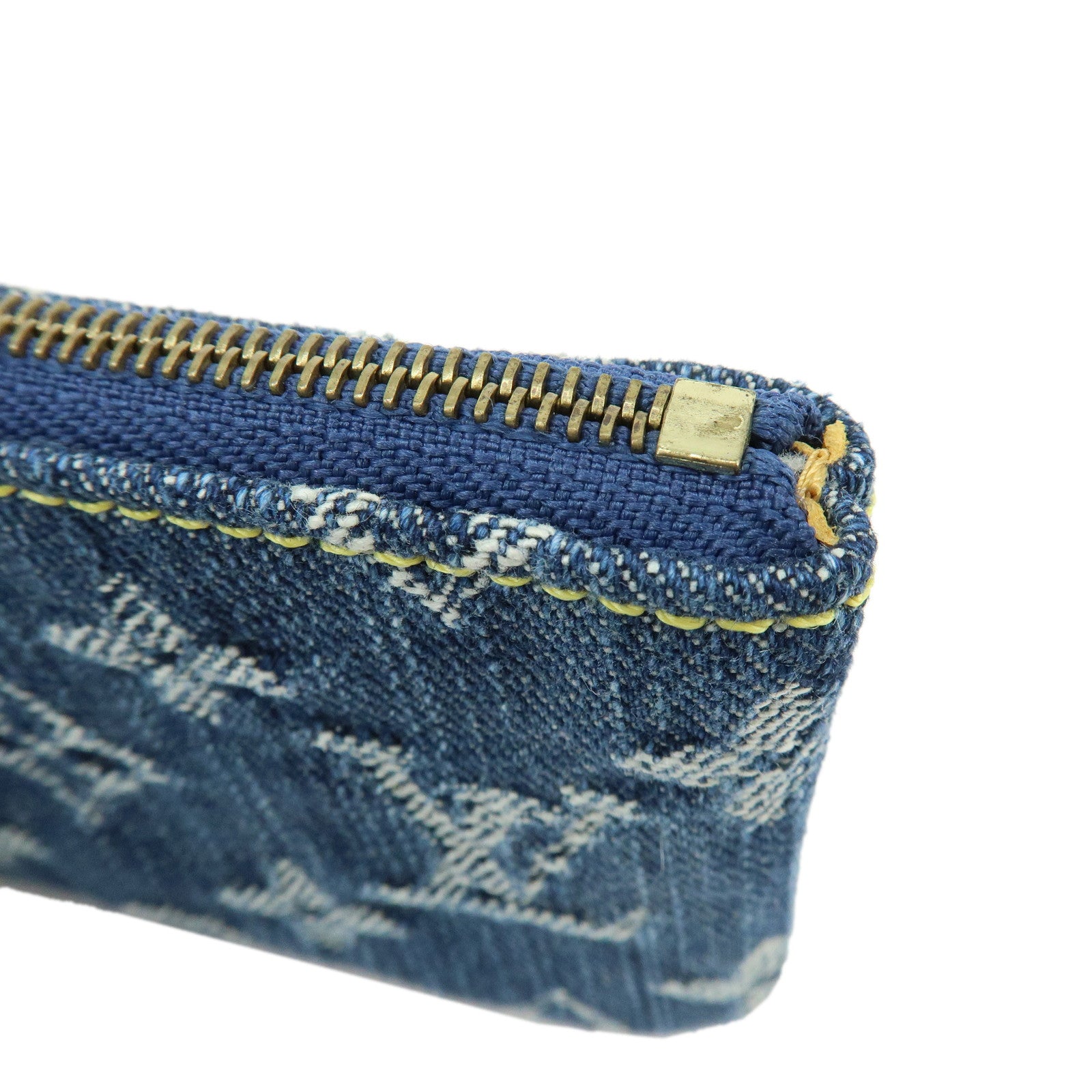 Louis Vuitton Monogram Denim Pochette Cles Coin Case Blue M95343