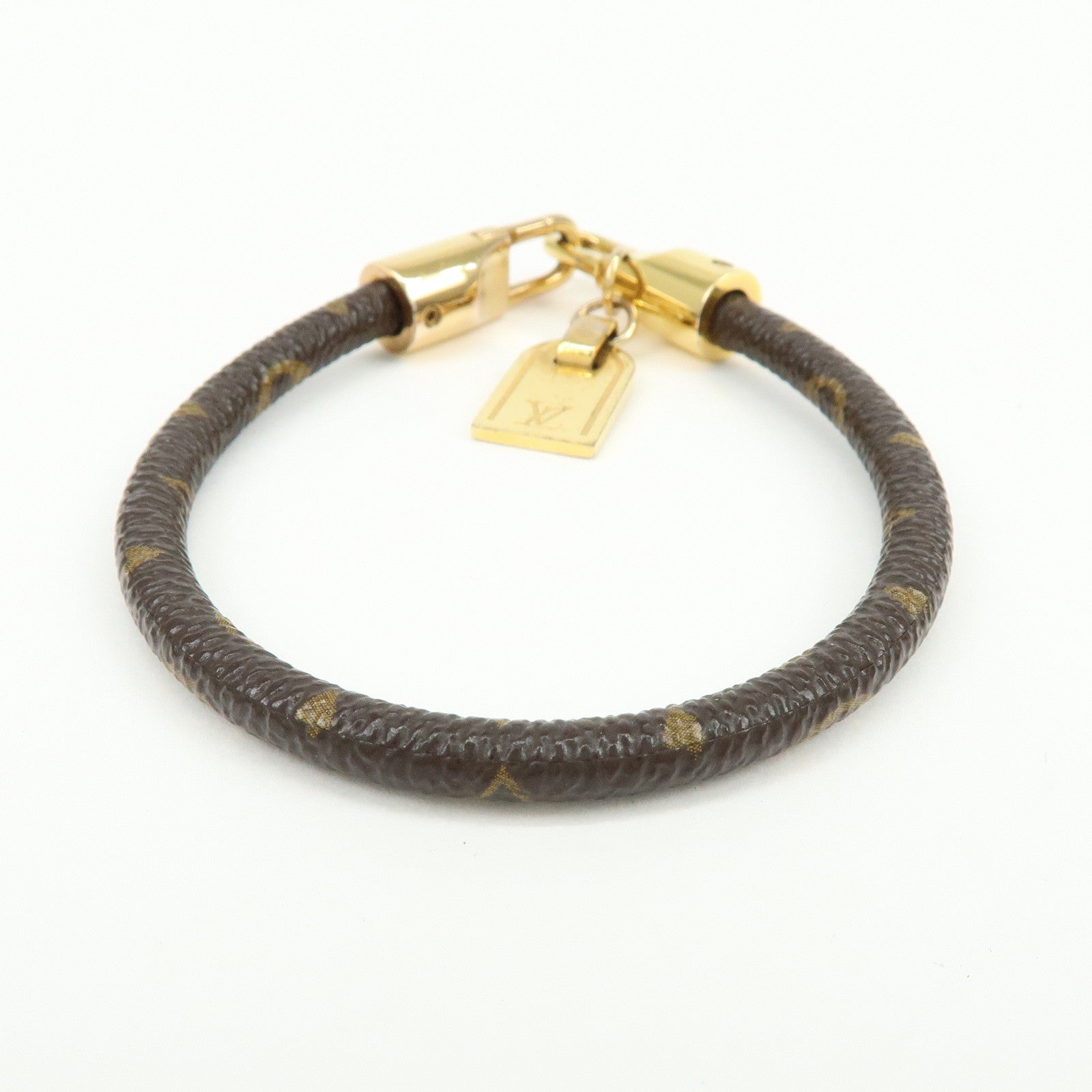 Louis Vuitton Monogram Bracelet Luck It Canvas Metal Brown M6605
