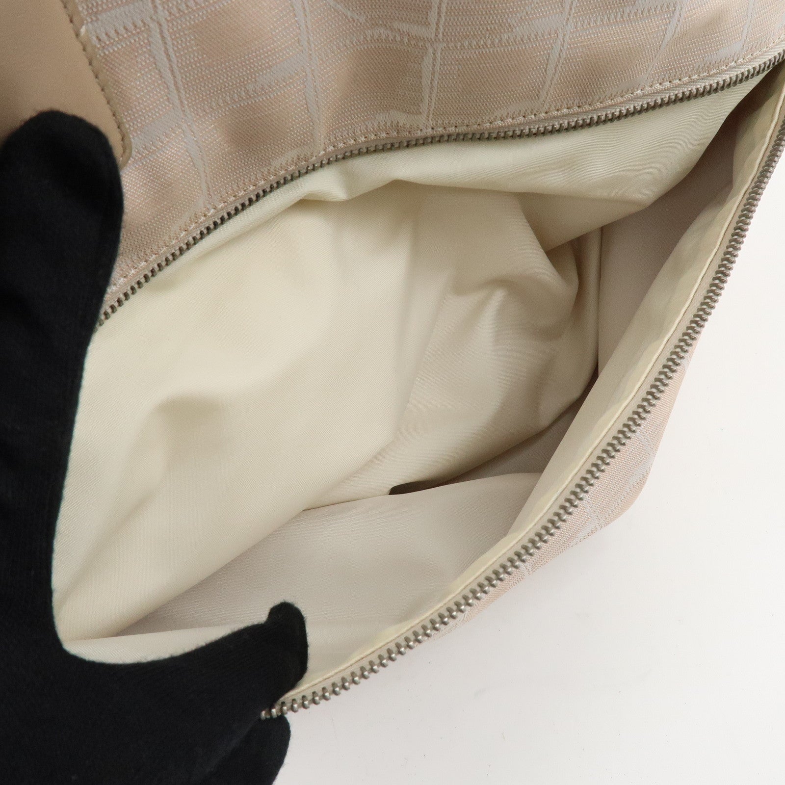 CHANEL New Travel Line Nylon Jacquard Leather Tote Bag TGM A15826
