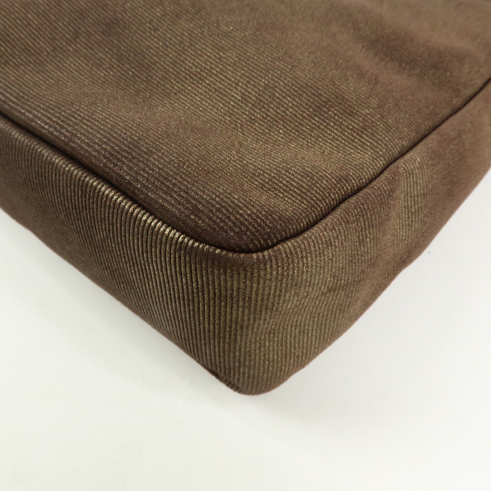 Ferragamo Logo Gancini Canvas Leather Shoulder Bag Brown