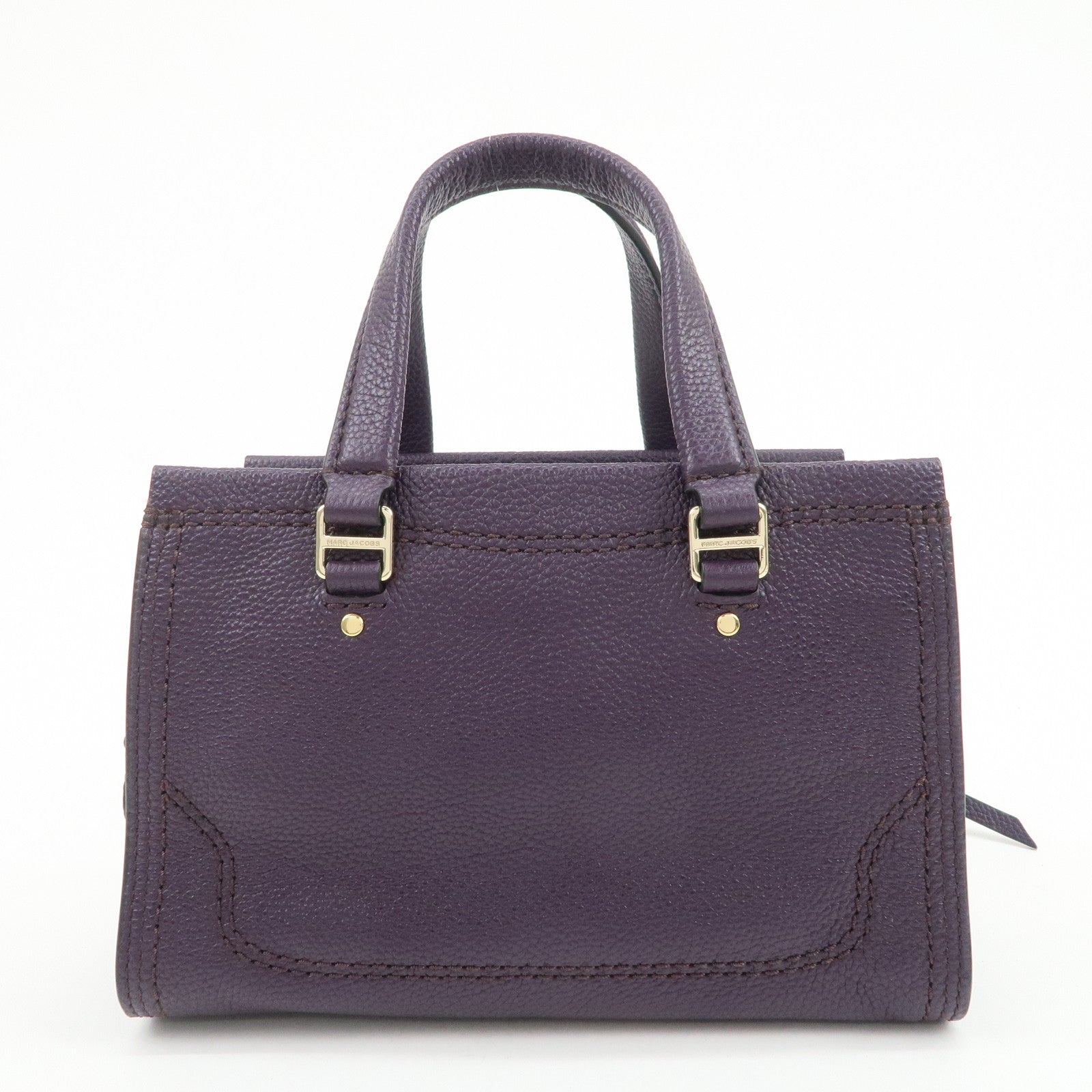 MARC JACOBS Logo Leather 2WAY Bag Hand Bag Shoulder Bag Purple