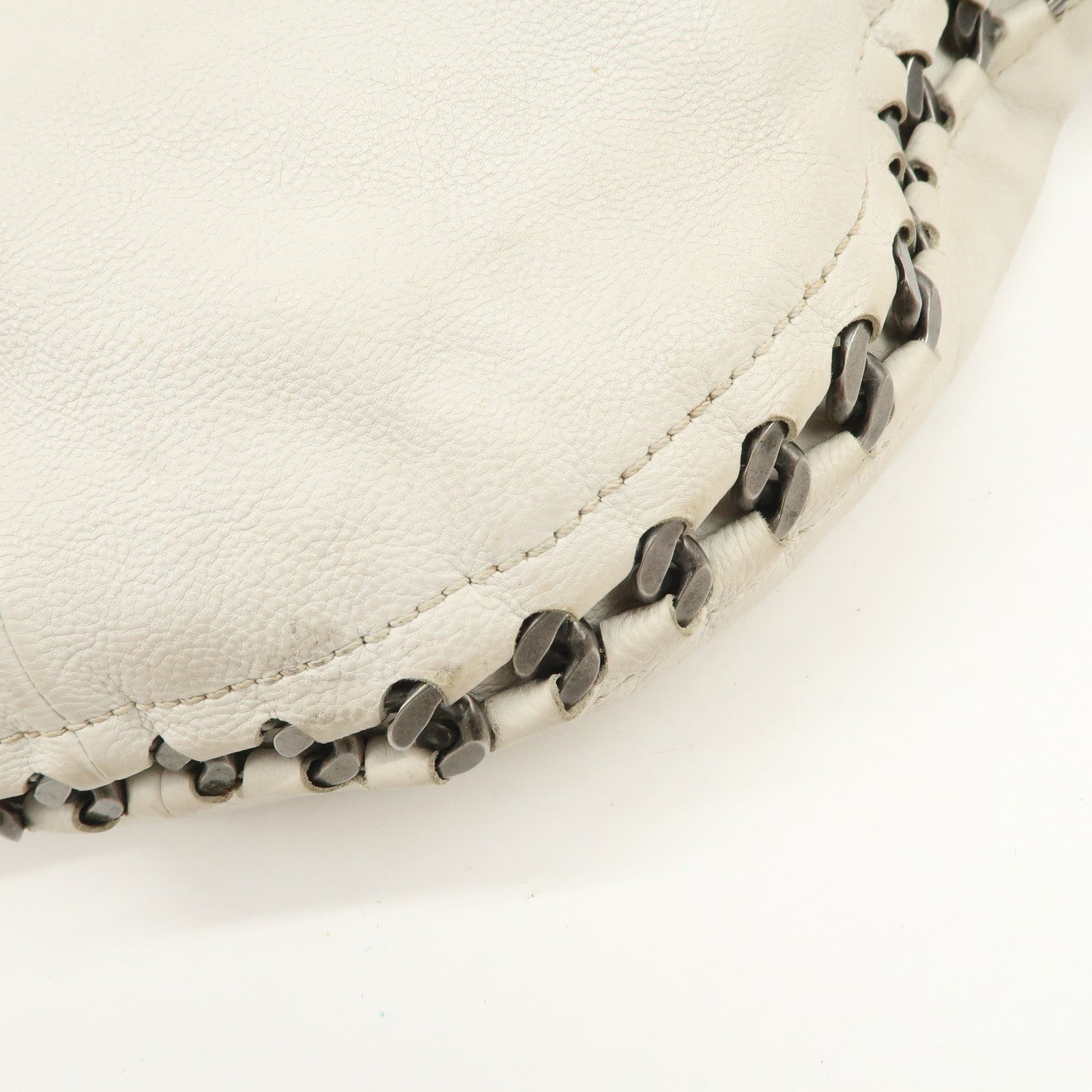 CHANEL COCO Mark Caviarskin Chain Tote Bag Shoulder Bag Ivory