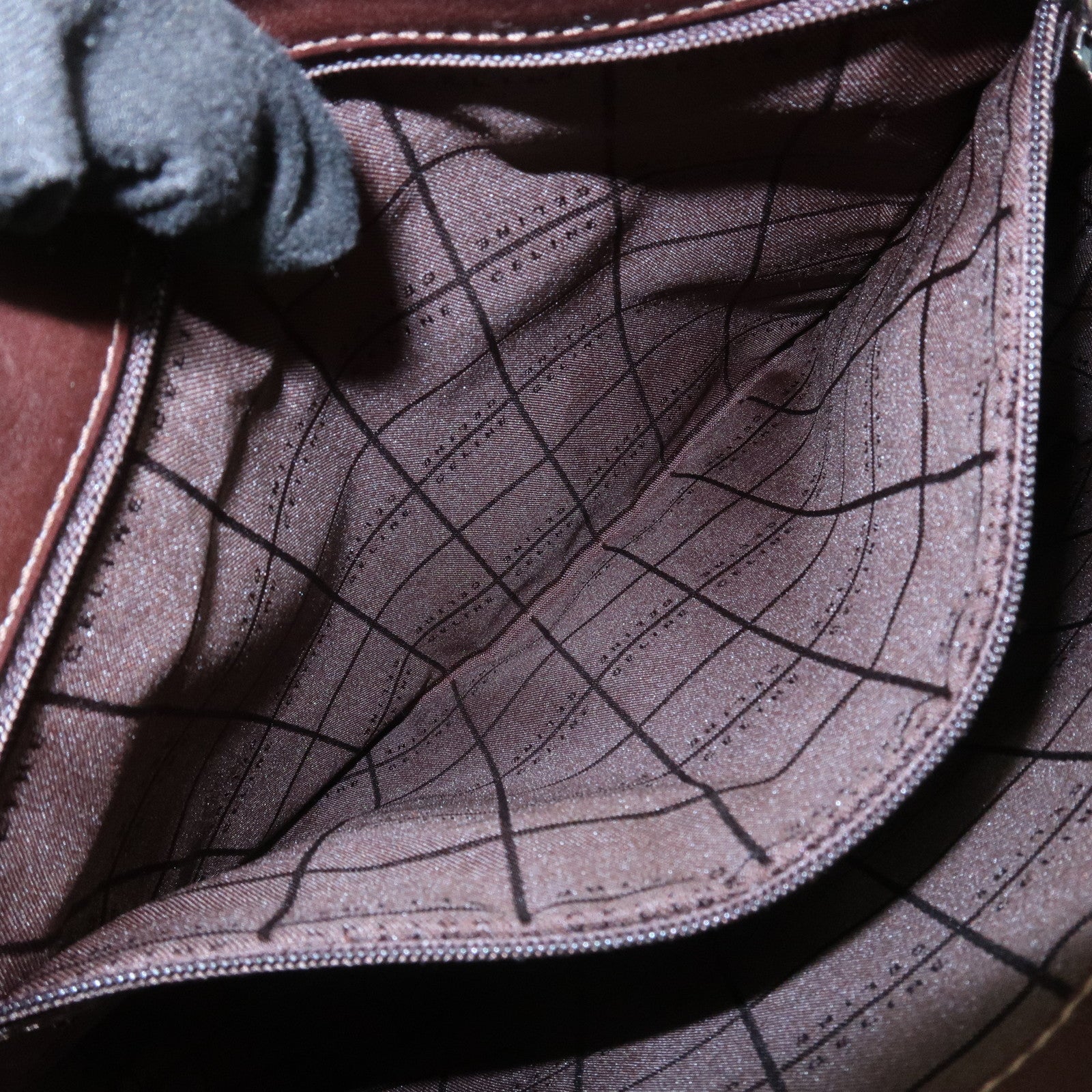 CELINE C Macadam Canvas Leather Shoulder Crossbody Bag Brown