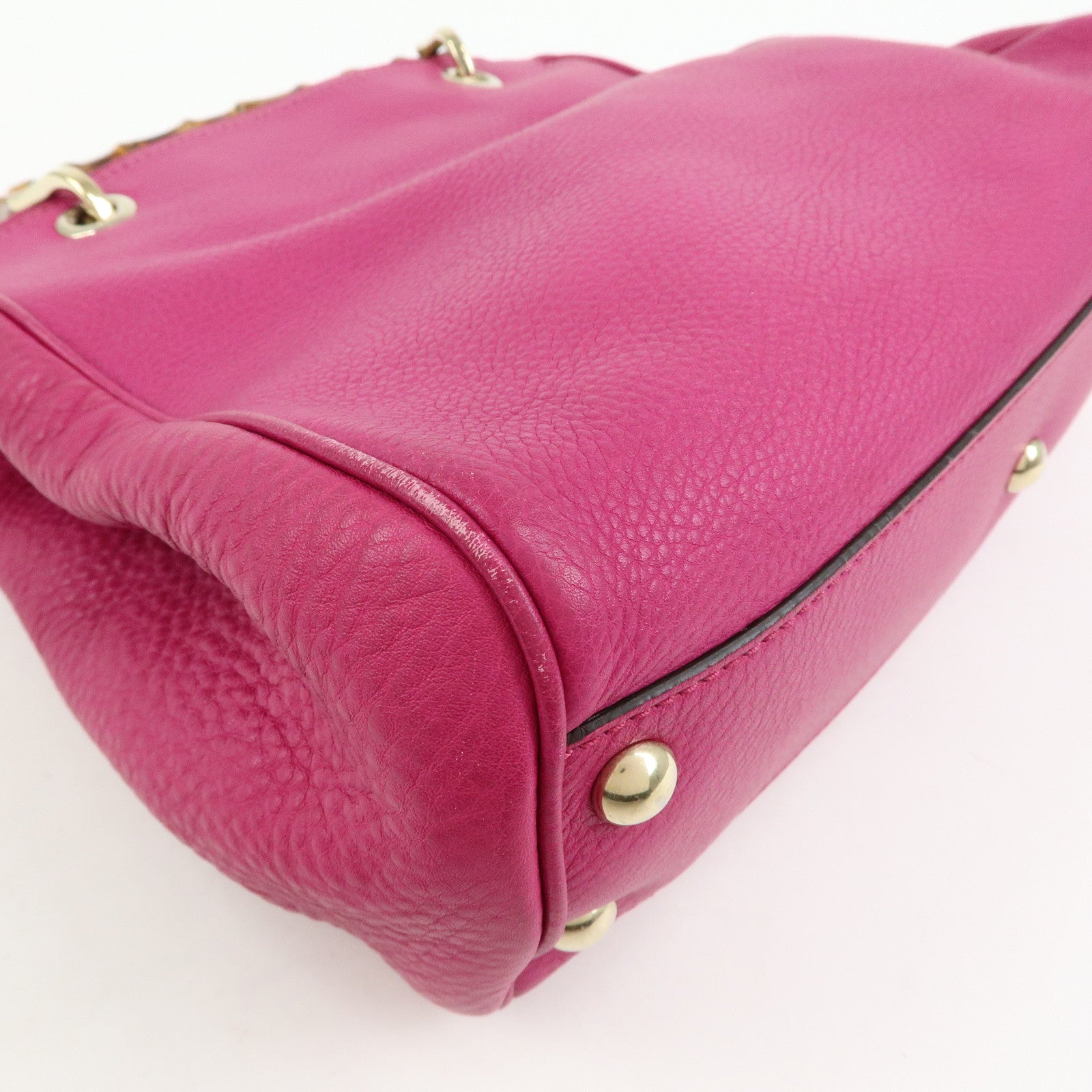 GUCCI Bamboo Leather 2Way Bag Tote Bag Shoulder Bag Pink 336032