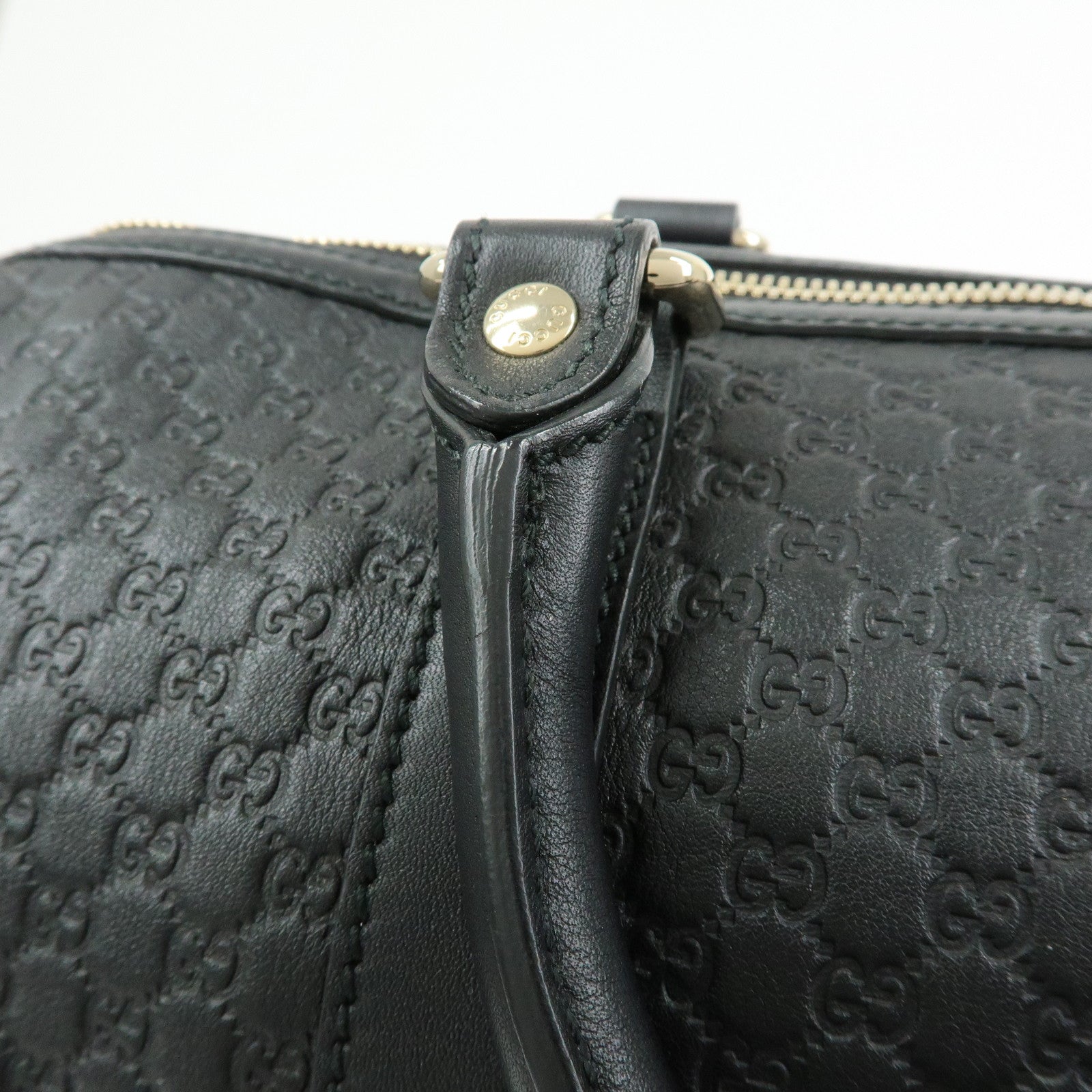 GUCCI Microguccissima Leather 2Way Boston Bag Black 449646