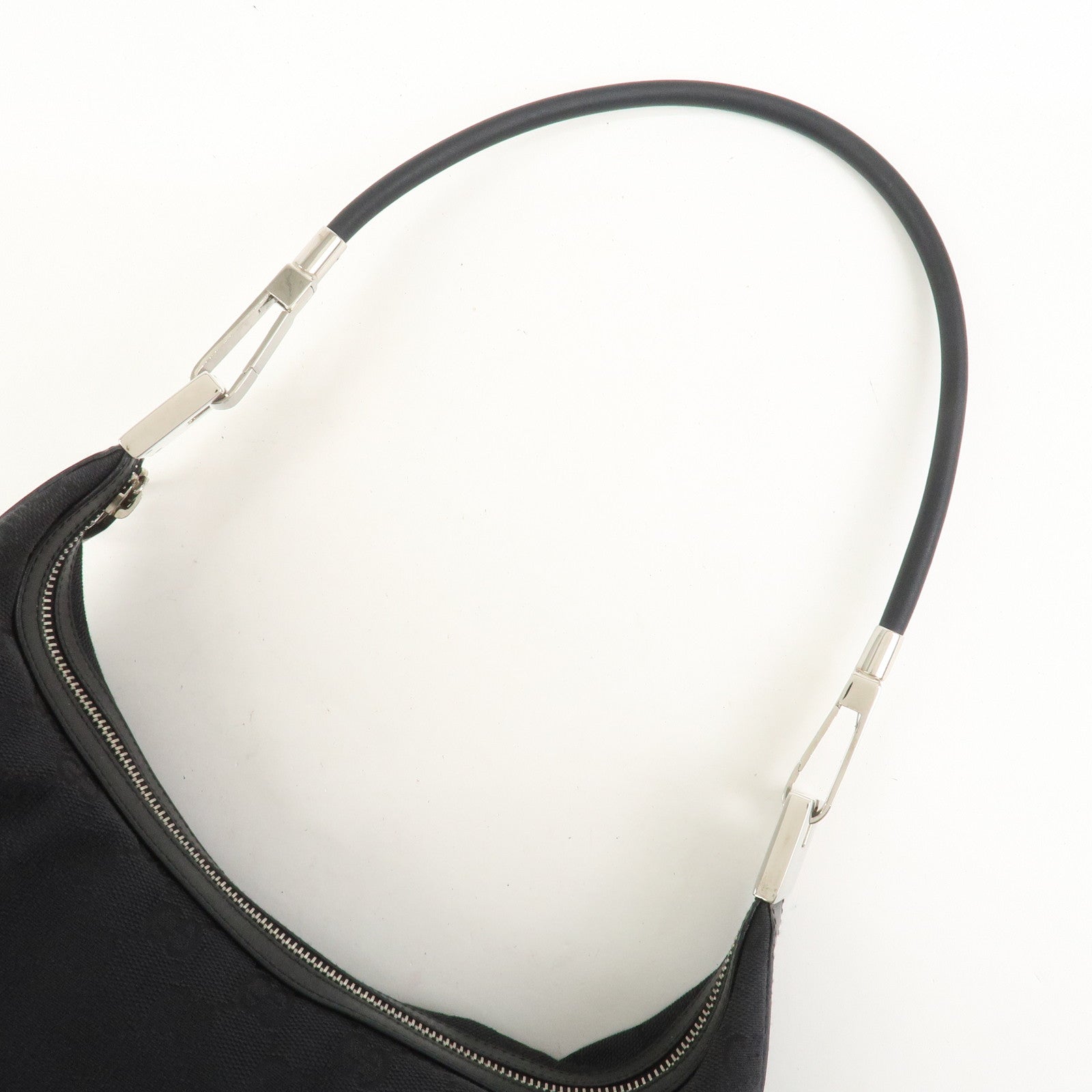 GUCCI Logo GG Canvas Leather Shoulder Bag Hand Bag Black 001.3814
