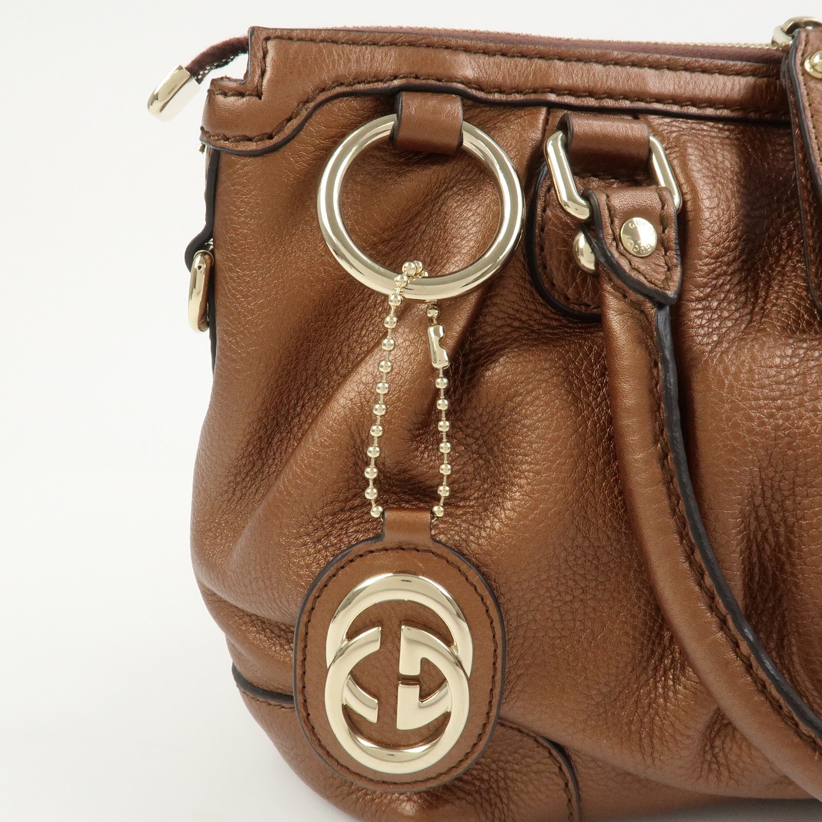 GUCCI Interlocking G Leather 2Way Bag Shoulder Bag Hand Bag 247902