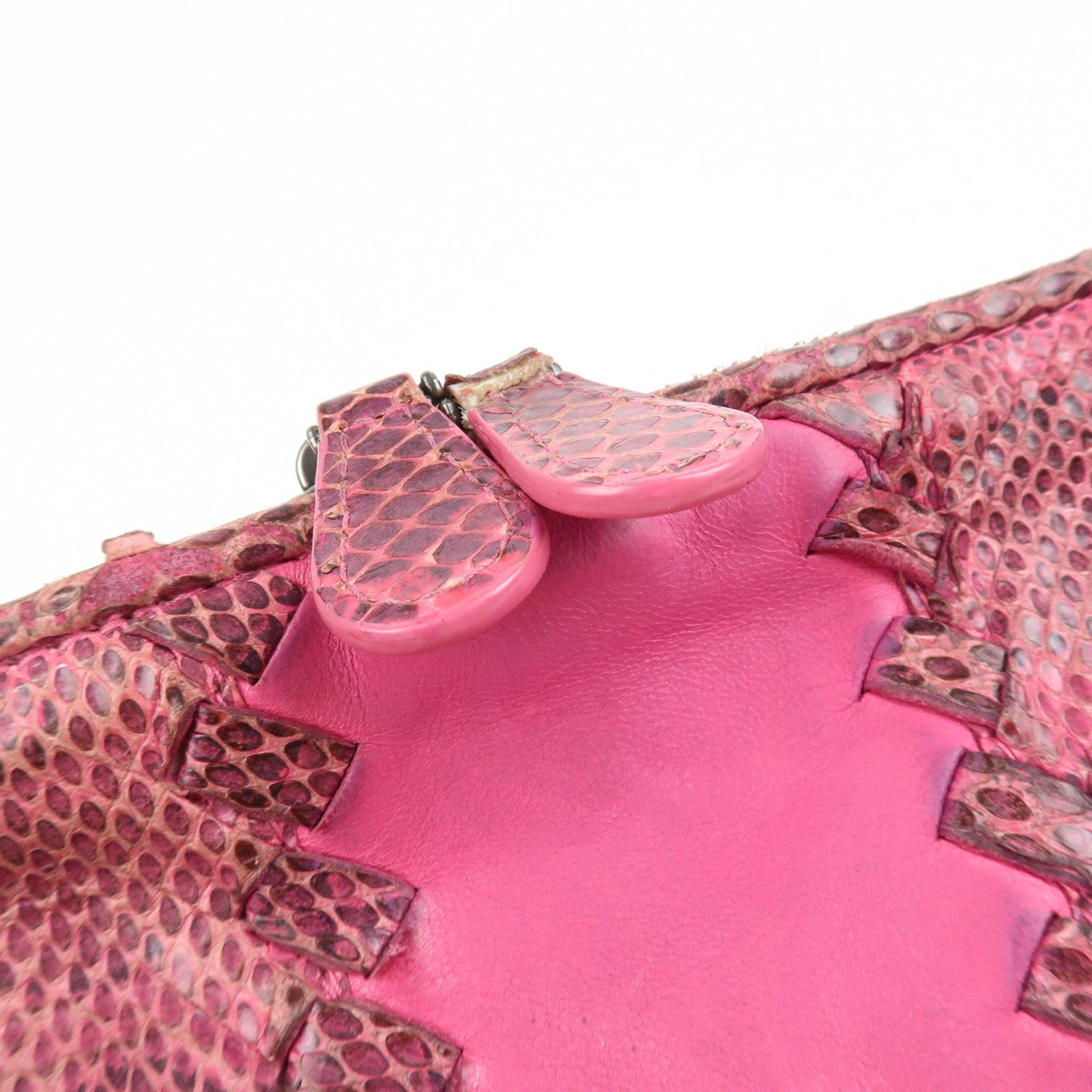 BOTTEGA VENETA Intrecciato Leather Shoulder Bag Crossbody Bag Pink