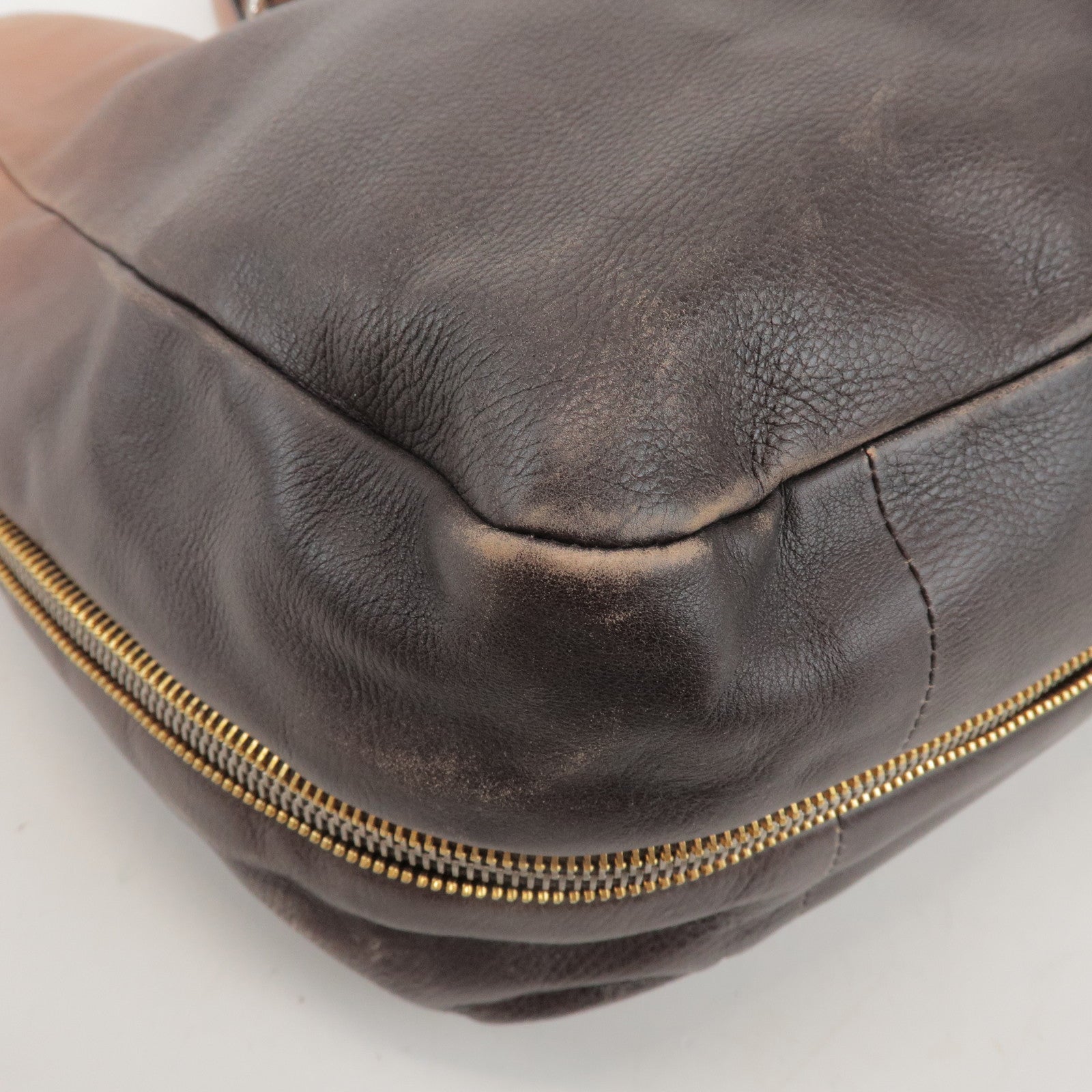 PRADA Leather 2Way Bag Hand Bag Shoulder Bag Brown BN1592