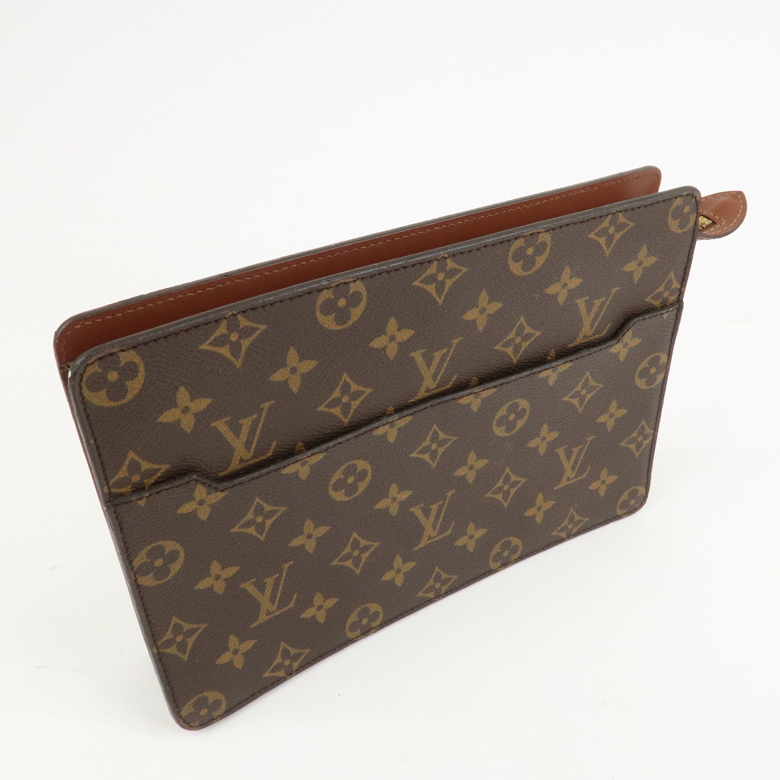 Louis Vuitton Monogram Pochette Homme Clutch Bag Brown M51795
