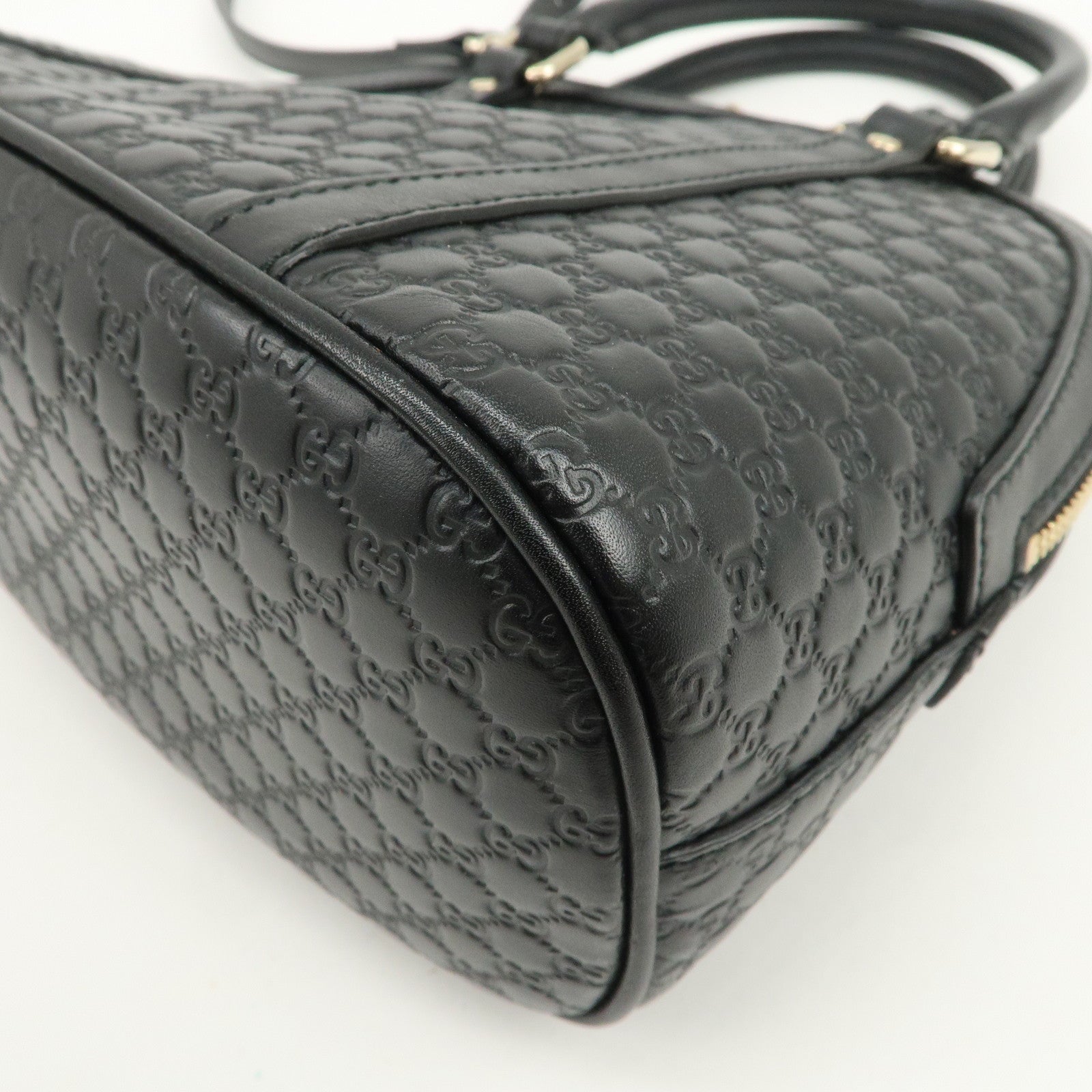 GUCCI Micro Guccissima Leather 2Way Hand Shoulder Bag Black 449654