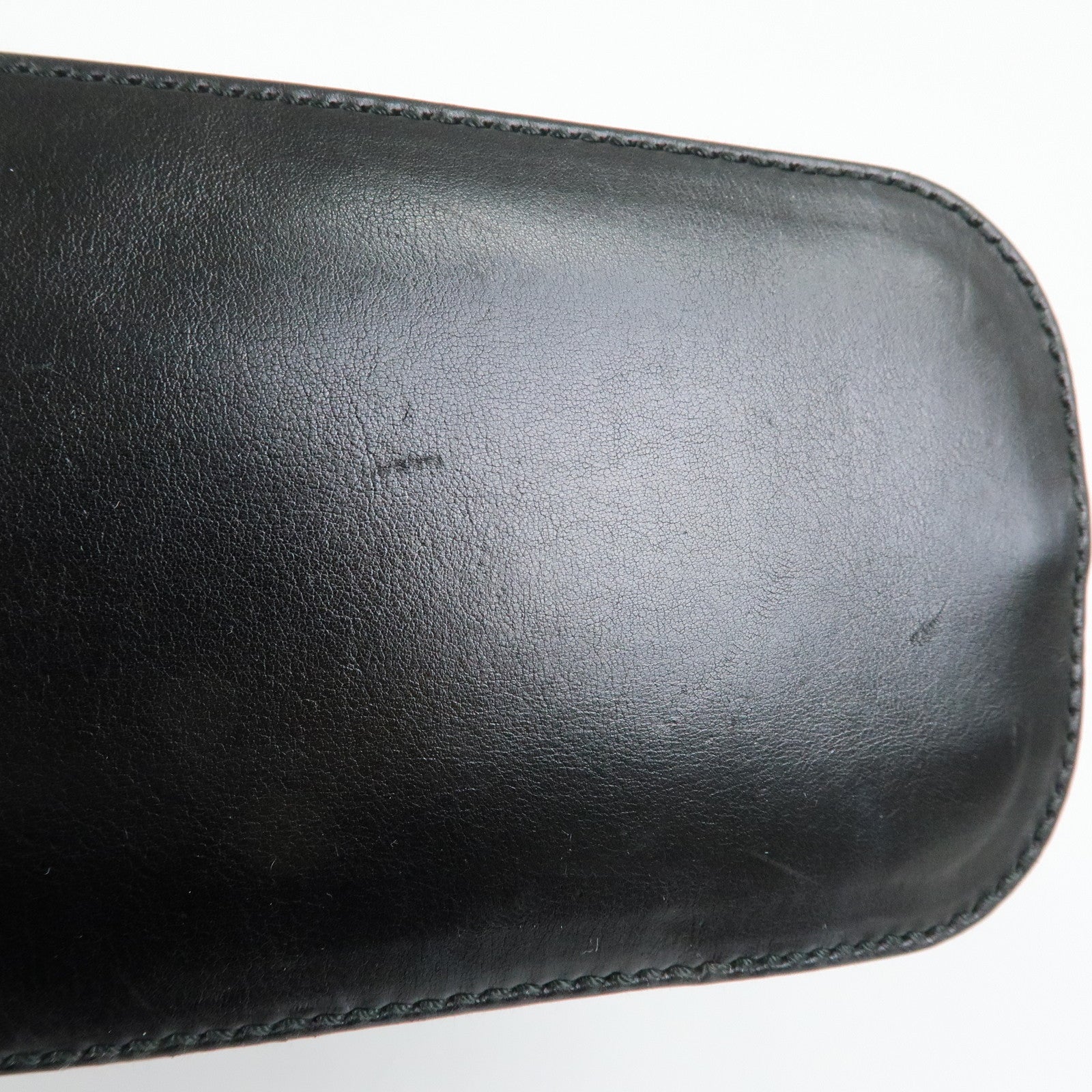GUCCI GG Denim Canvas Leather Shoulder Bag Hand Bag Black 240020