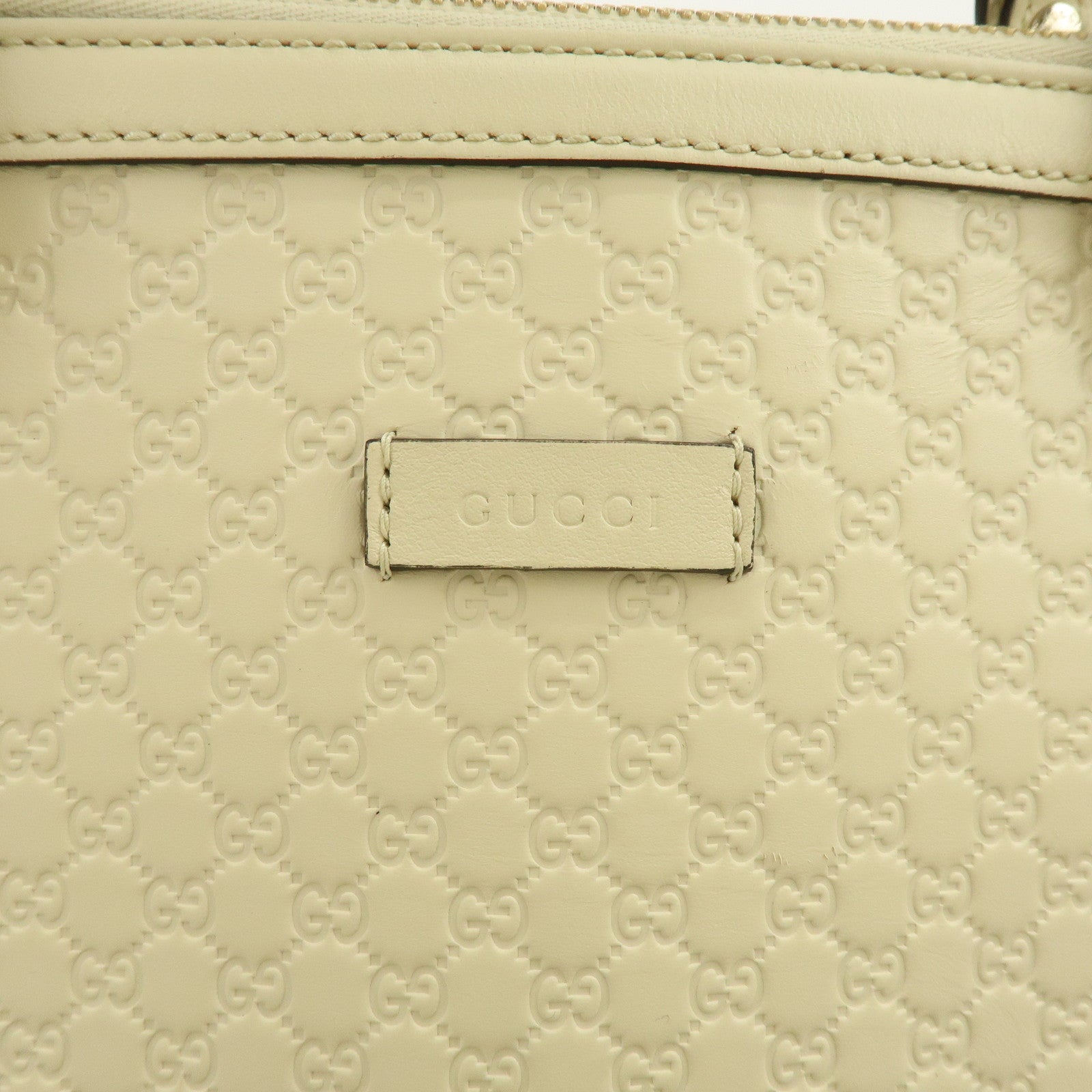 GUCCI Microguccissima Leather 2Way Bag Hand Bag Ivory 449656