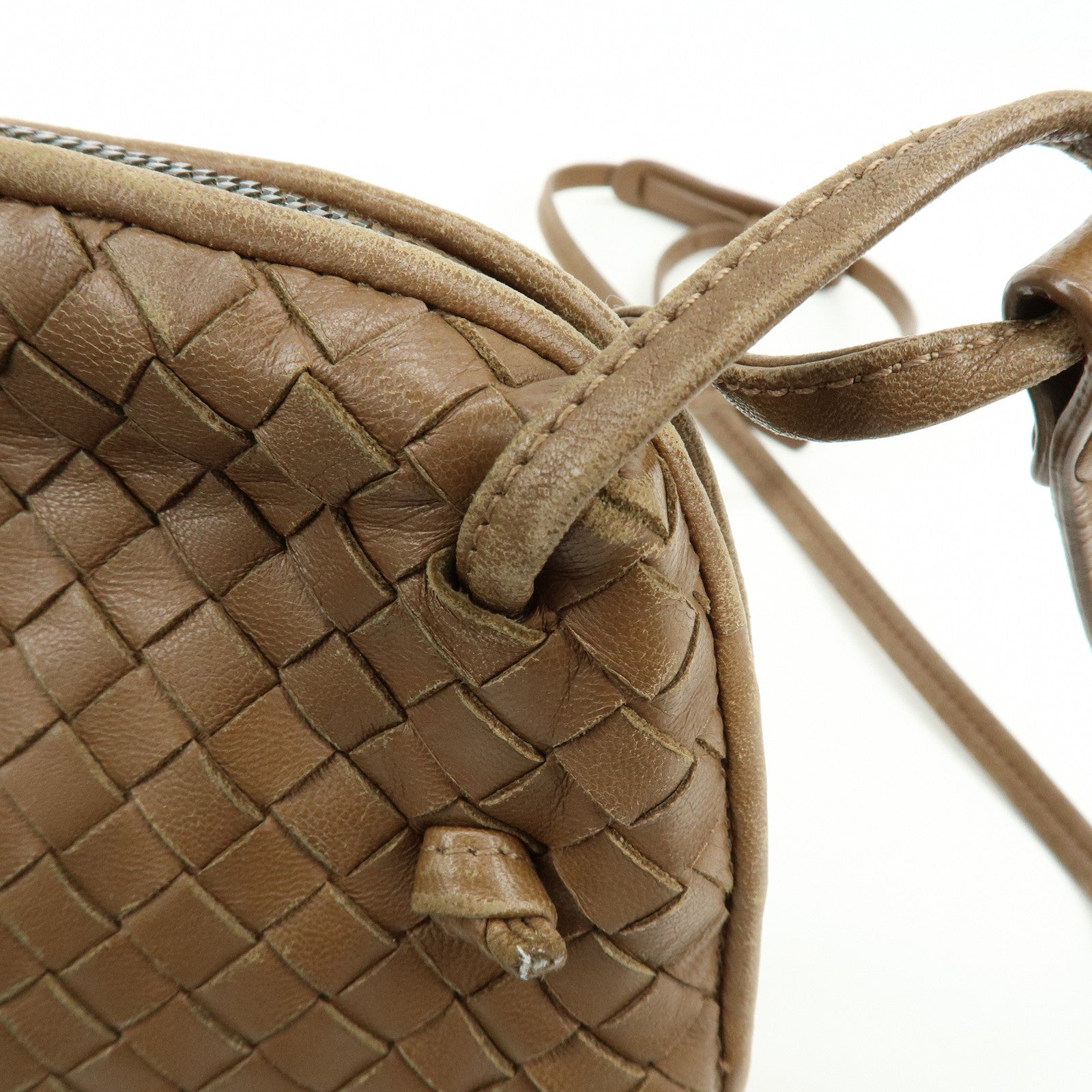 BOTTEGA VENETA Intrecciato Leather Shoulder Bag Brown 39270