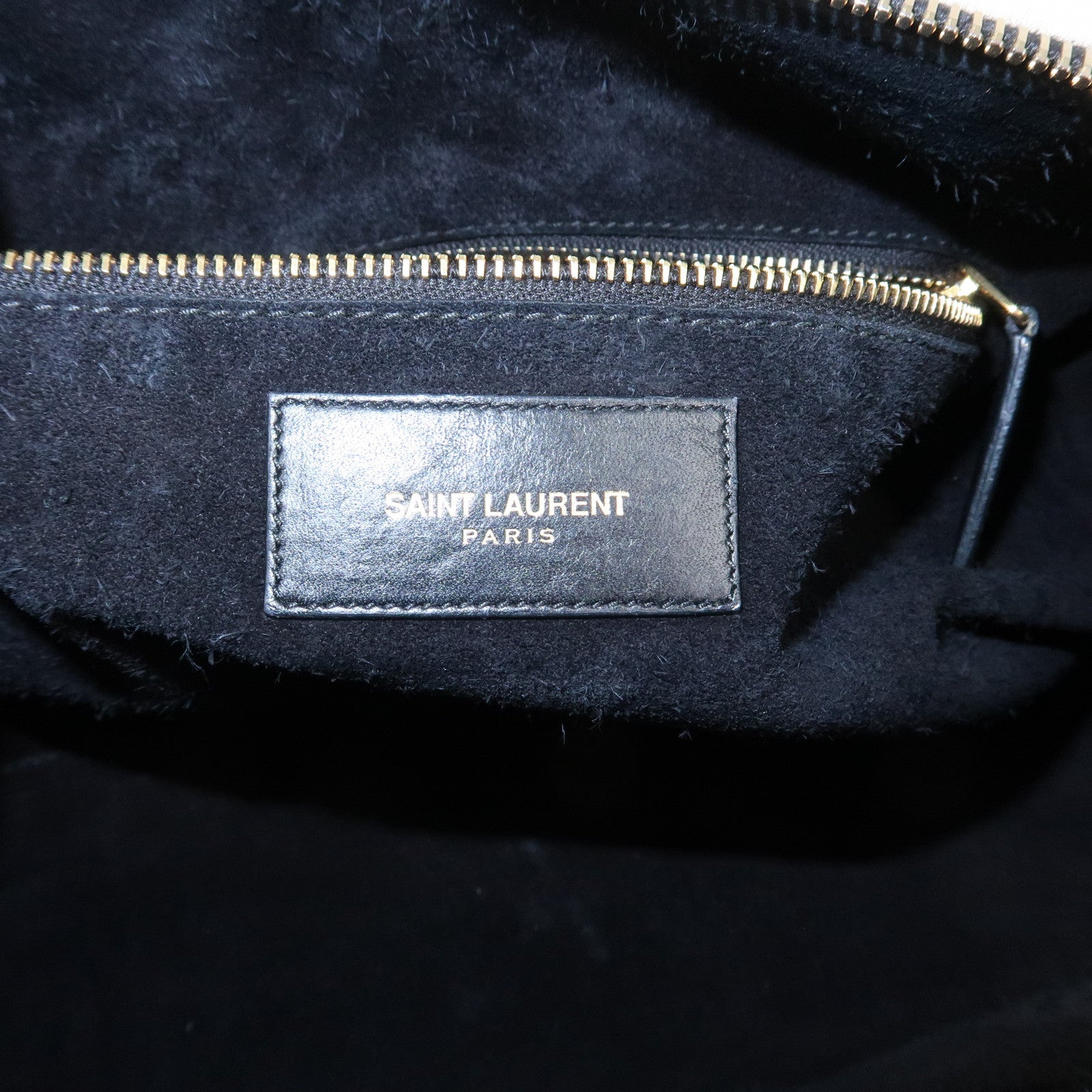 SAINT LAURENT PARIS Duffle 6 Leather 2Way Bag Hand Bag Black 322049