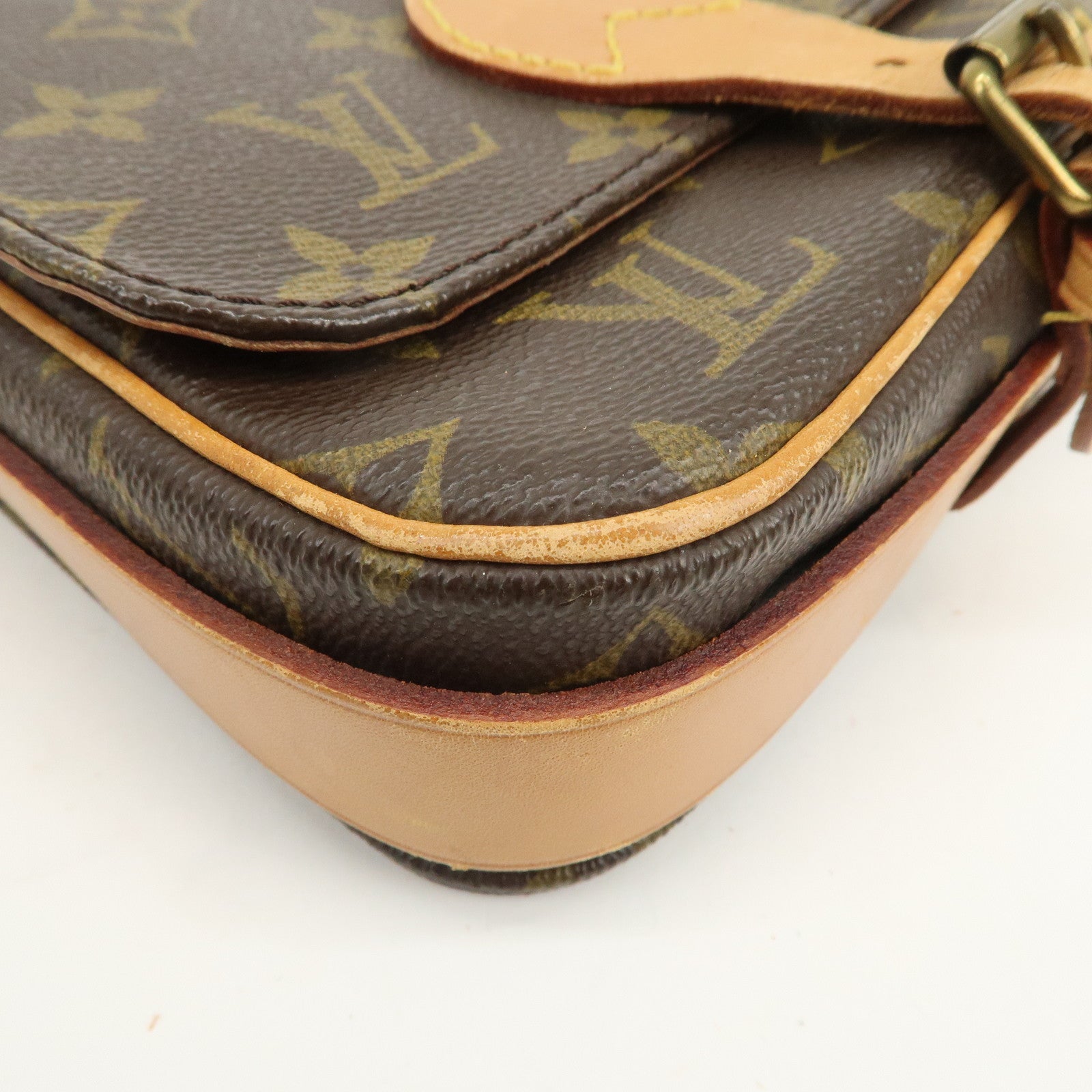 Louis Vuitton Monogram Mini Cartouchiere Shoulder Bag Brown M51254