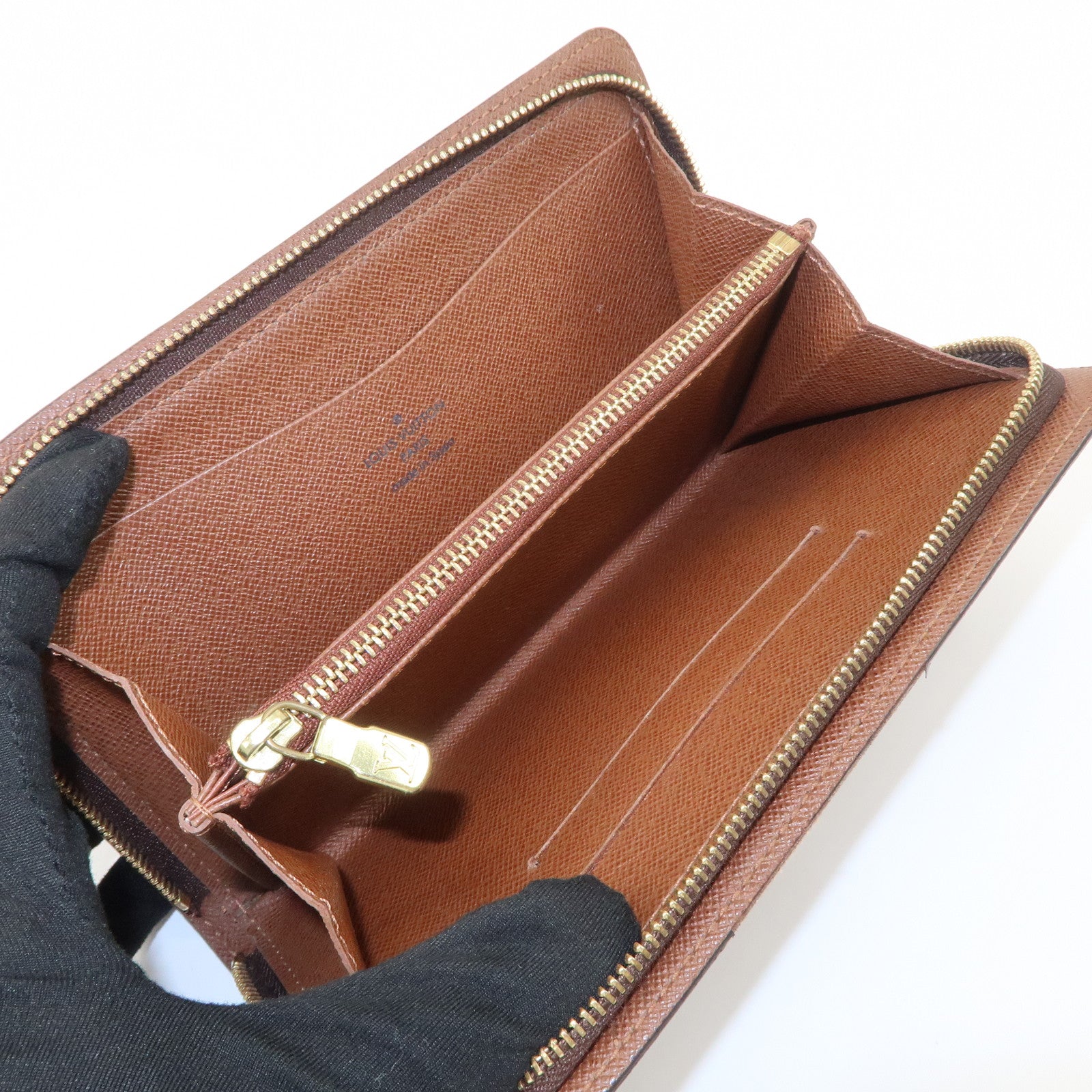 Louis Vuitton Monogram Porte Monnaie Zippy Long Wallet Brown M61727 Used