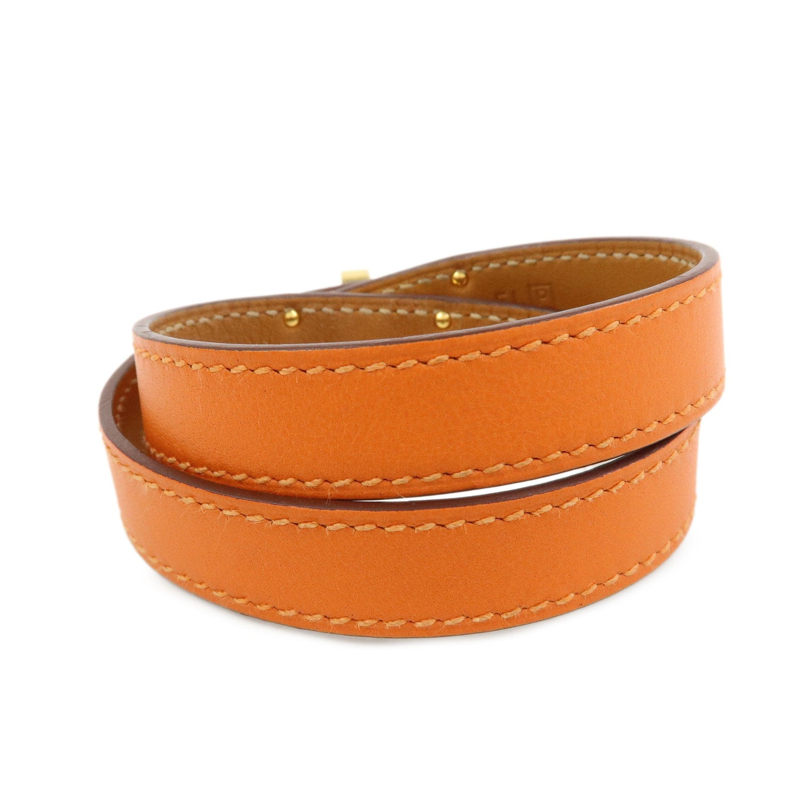 HERMES Mini Kelly Double Tour Leather Bracelet ▢P Stamped Size S